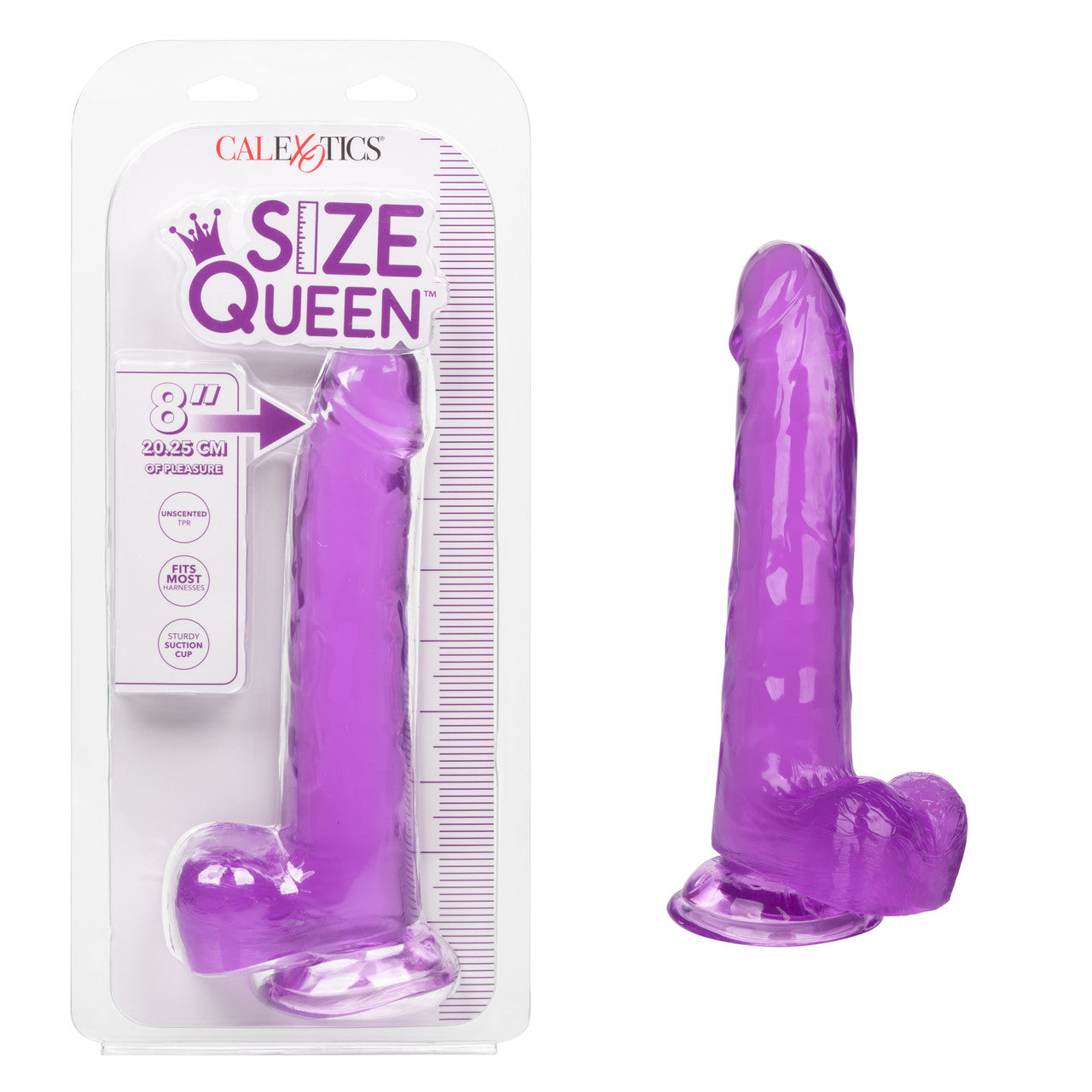 Size Queen 8"/20.25 cm Dildo - Purple - Thorn & Feather