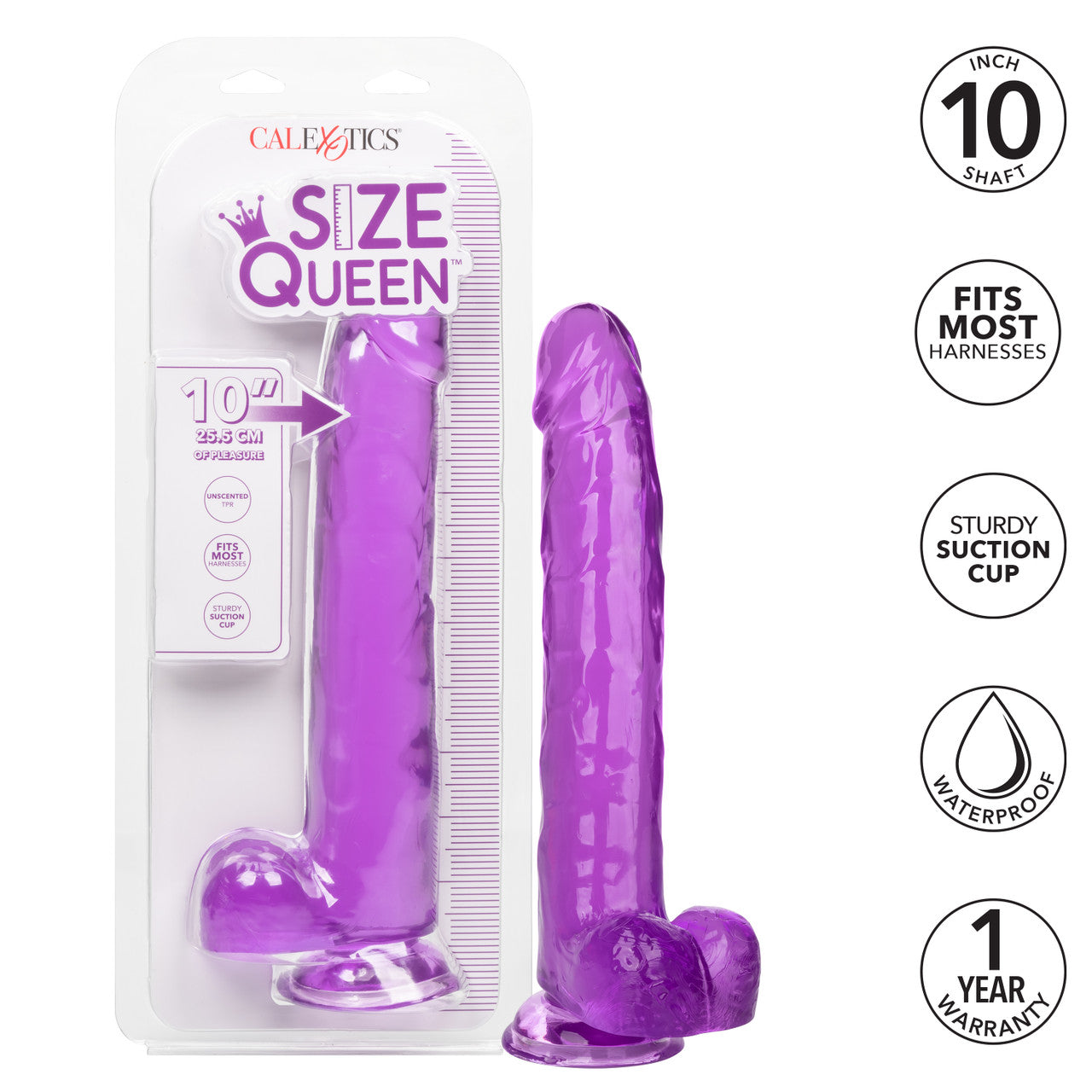 Size Queen 10"/25.5 cm Dildo - Purple - Thorn & Feather