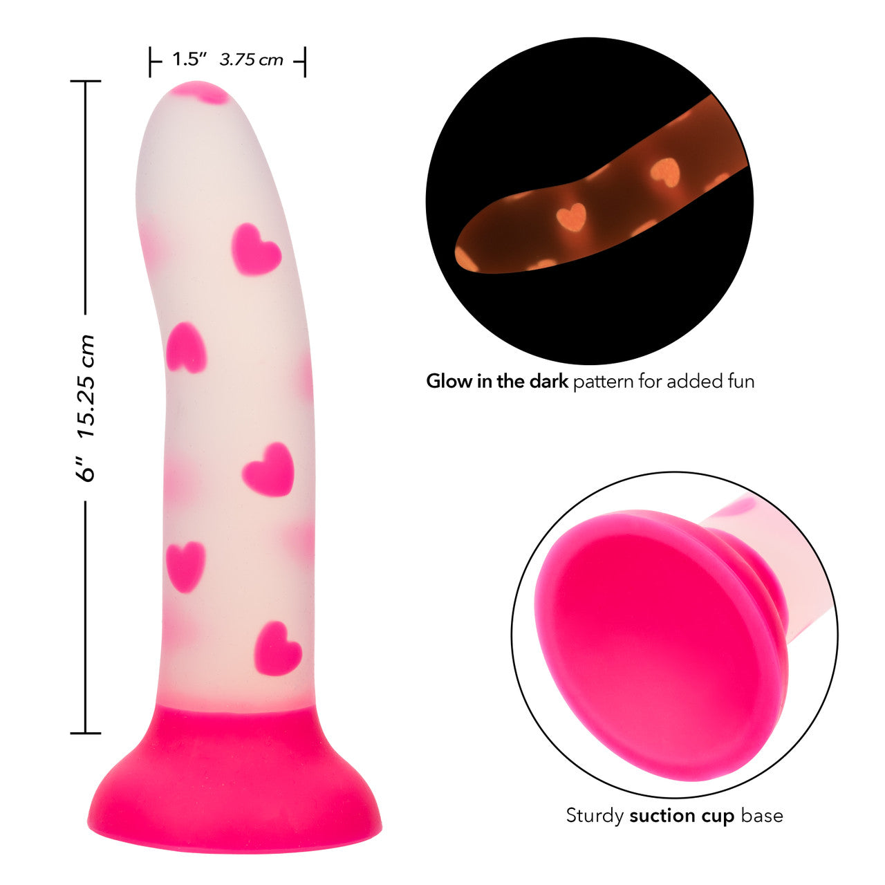 Glow Stick Heart Silicone Dildo