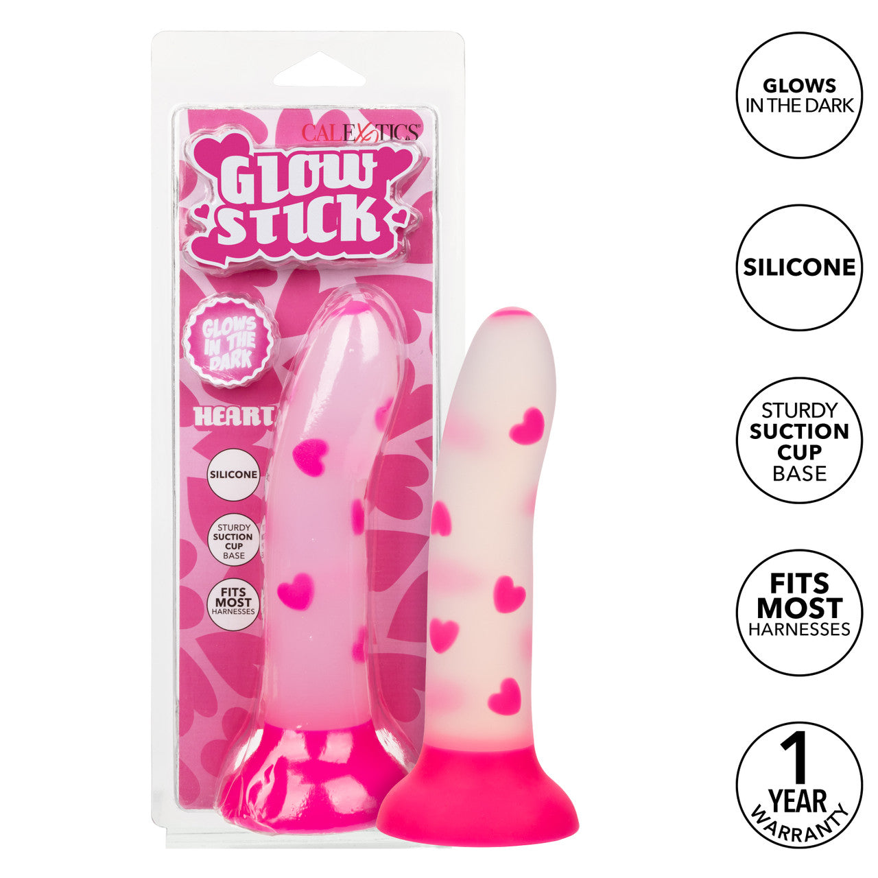 Glow Stick Heart Silicone Dildo