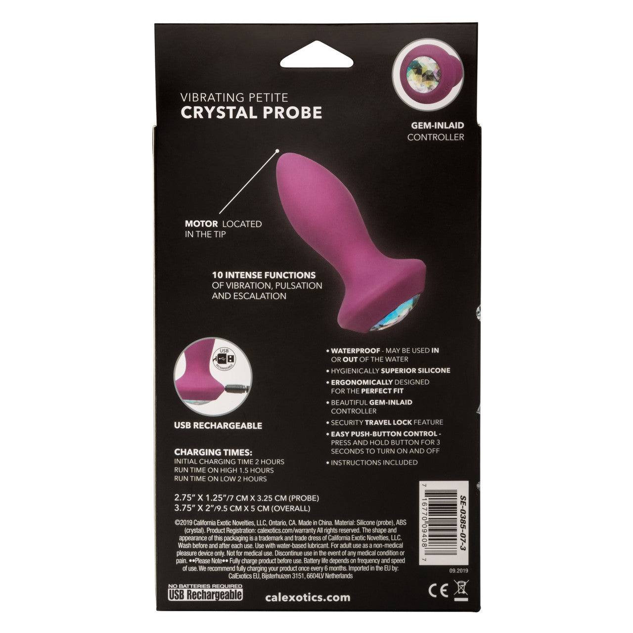 Power Gem Vibrating Petite Crystal Probe - Purple