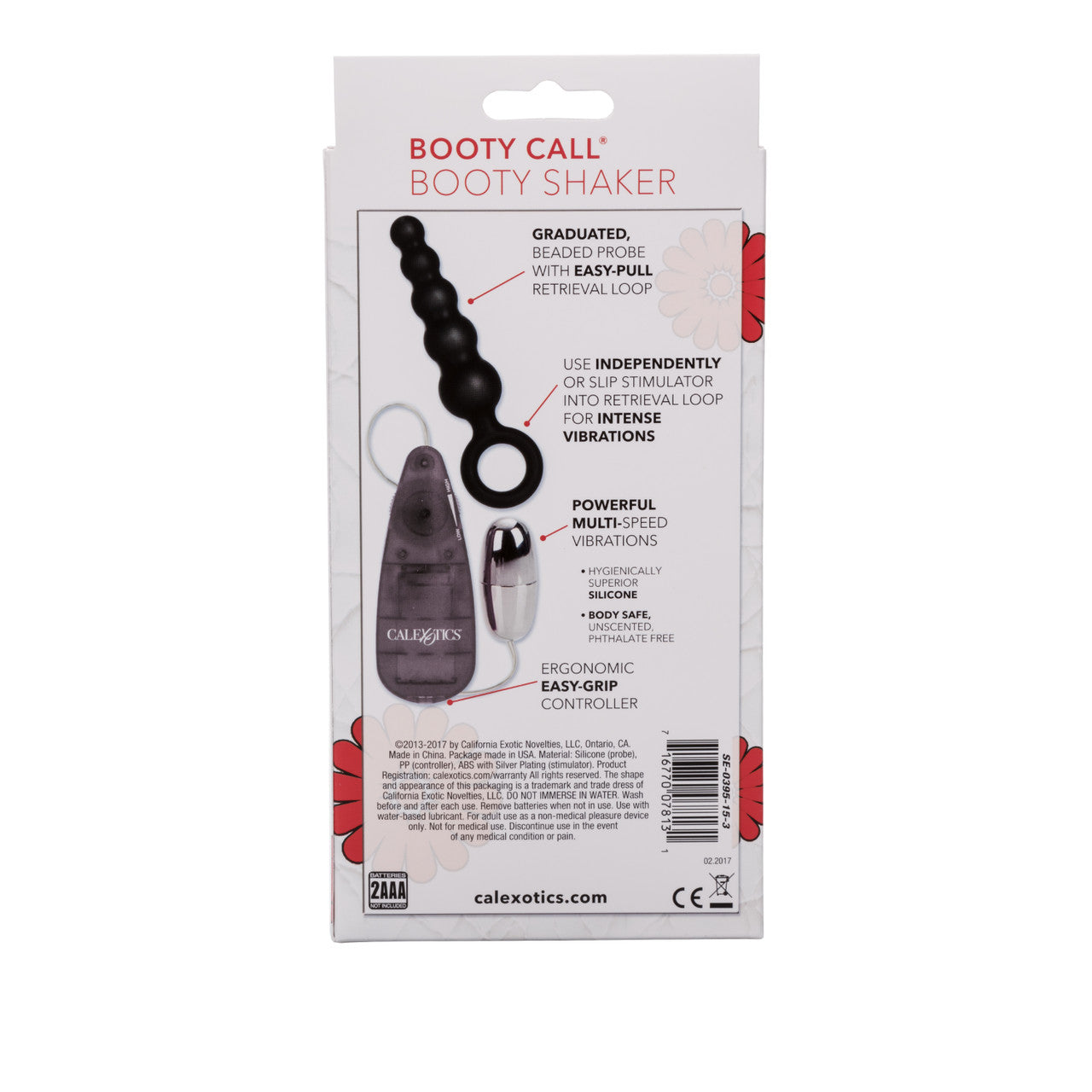 Booty Shaker Anal Bead Vibrator - Black