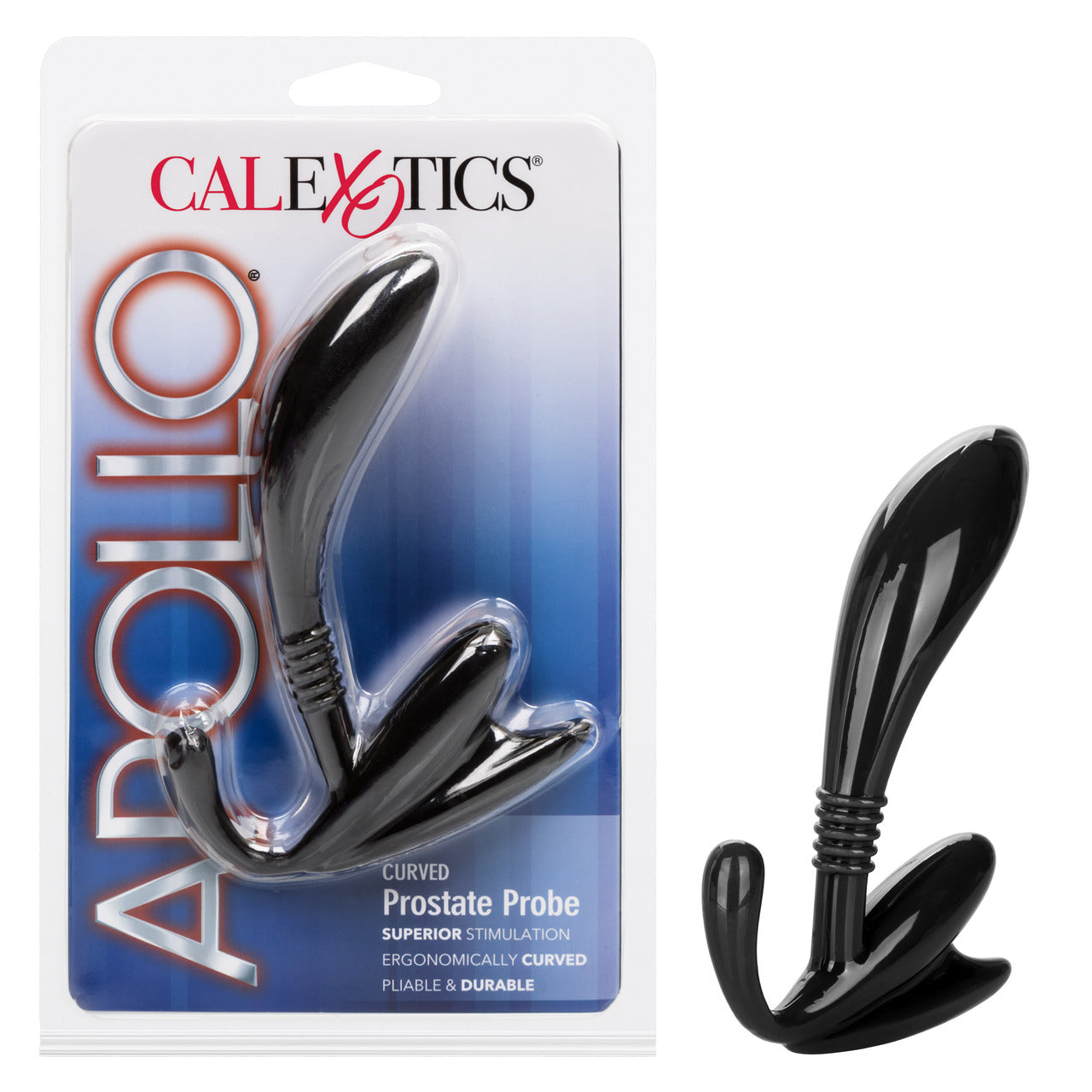 Apollo Curved Prostate Probe - Black - Thorn & Feather