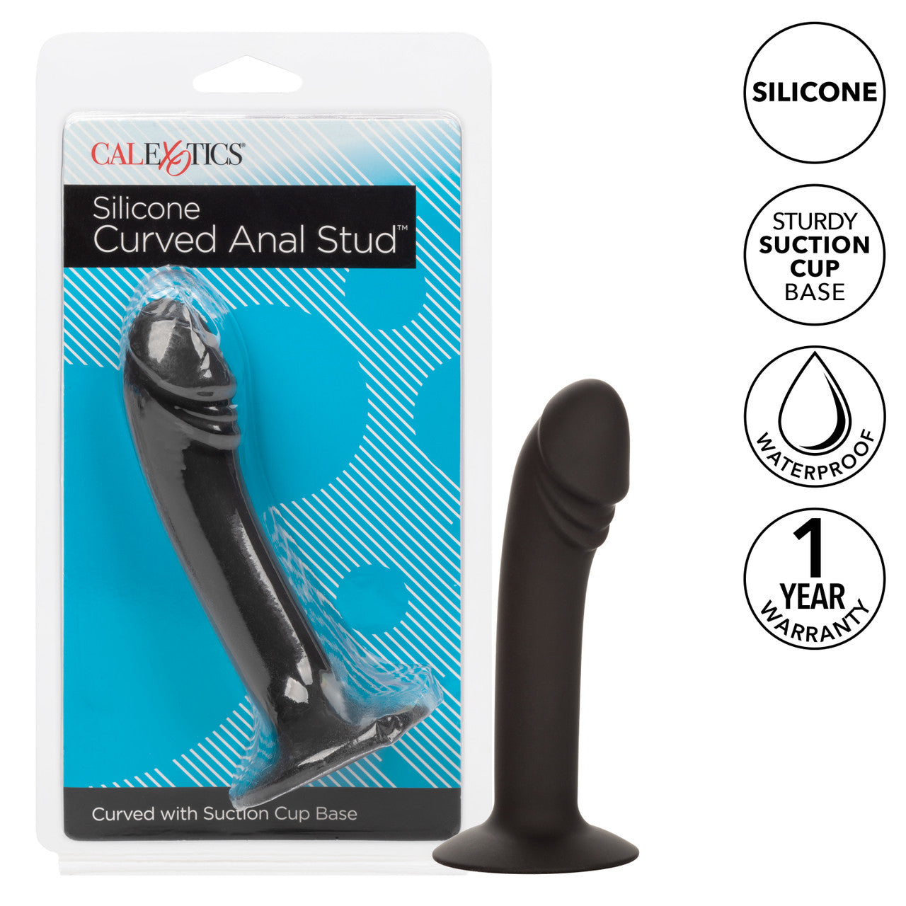 Silicone Curved Anal Stud Probe - Thorn & Feather