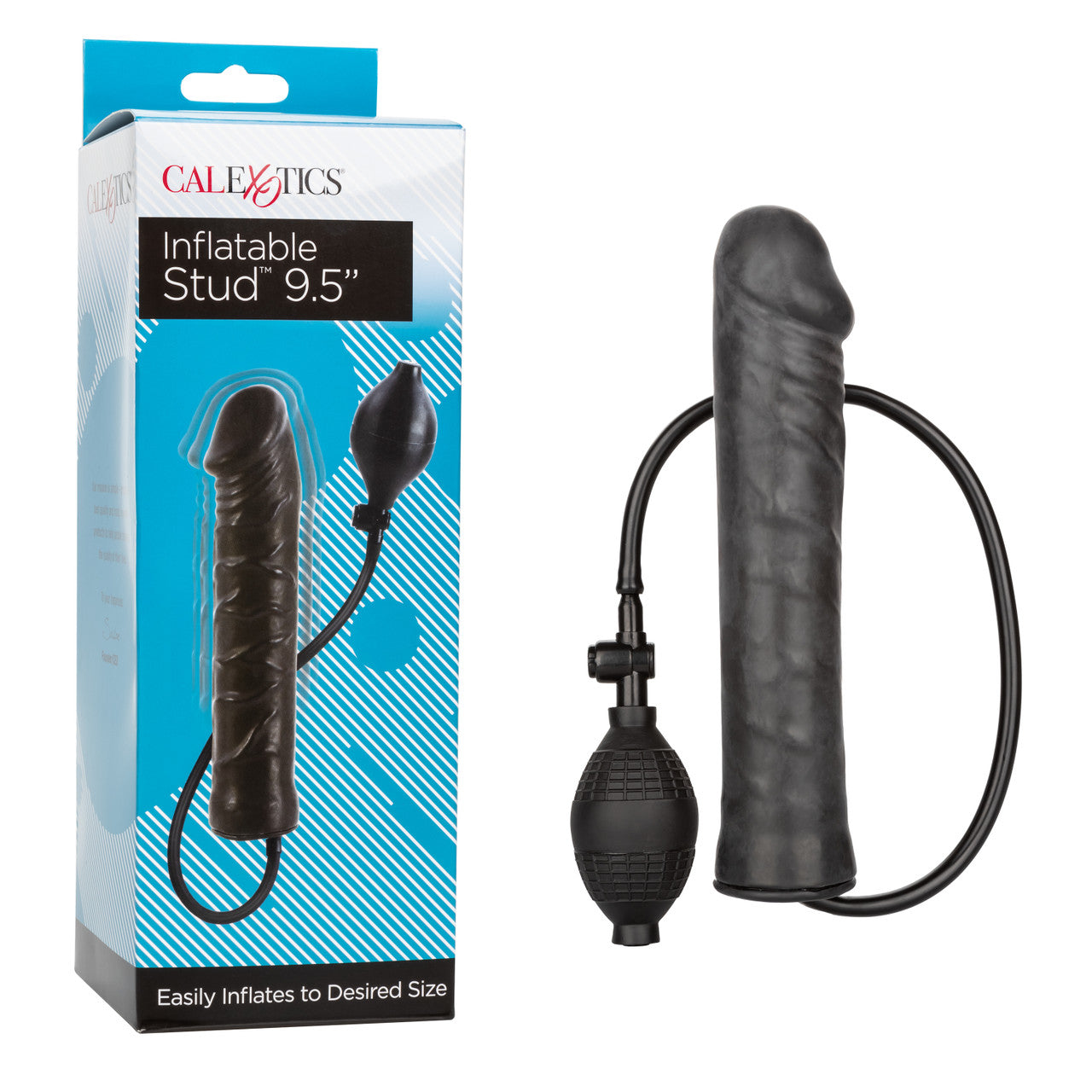 Inflatable Stud 9.5" Black Dildo