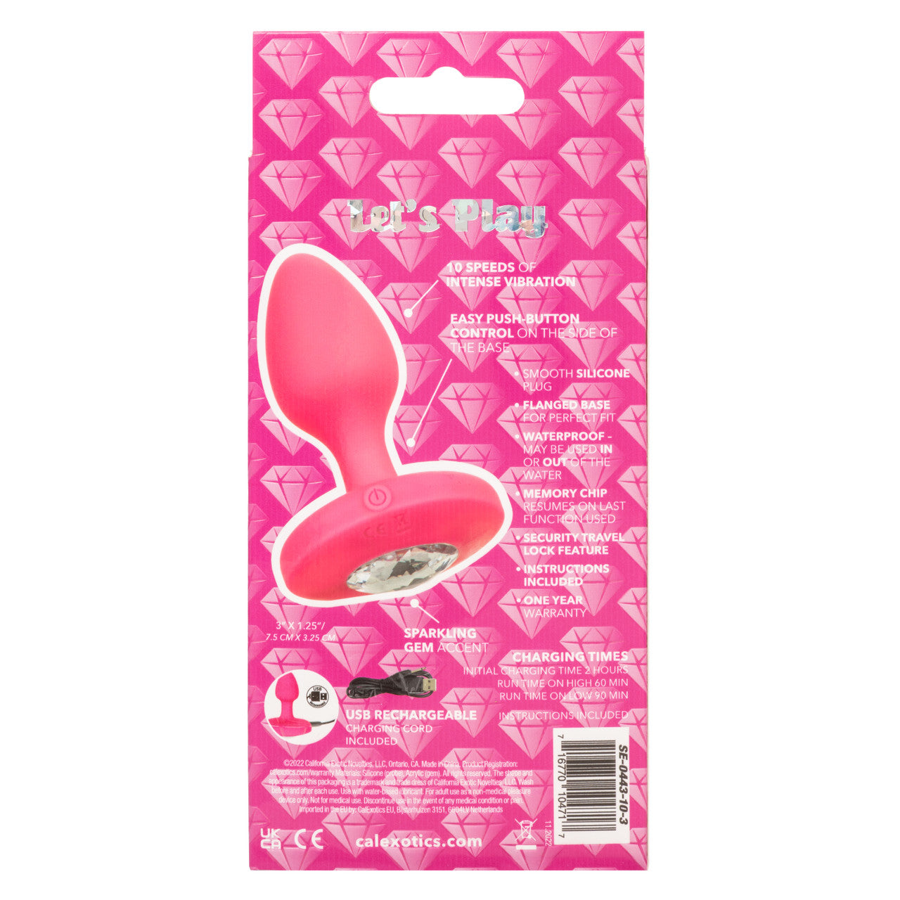 Cheeky Gems Medium Rechargeable Vibrating Probe - Pink - Thorn & Feather