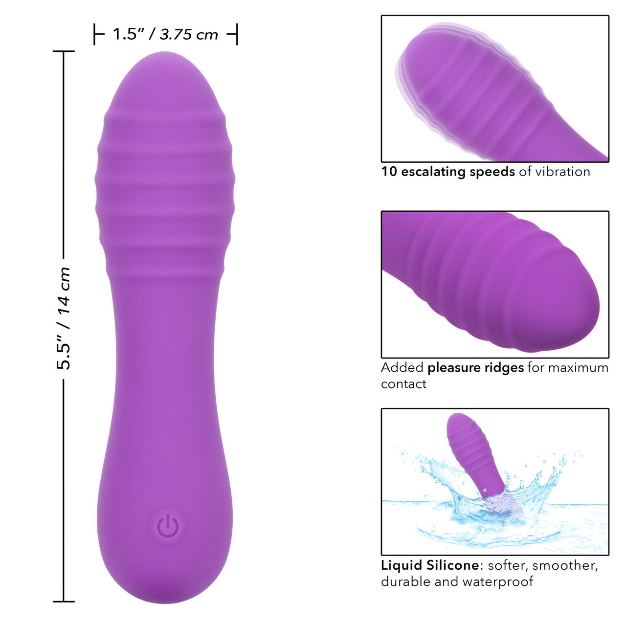 Bliss Liquid Silicone Ripple Mini Wand