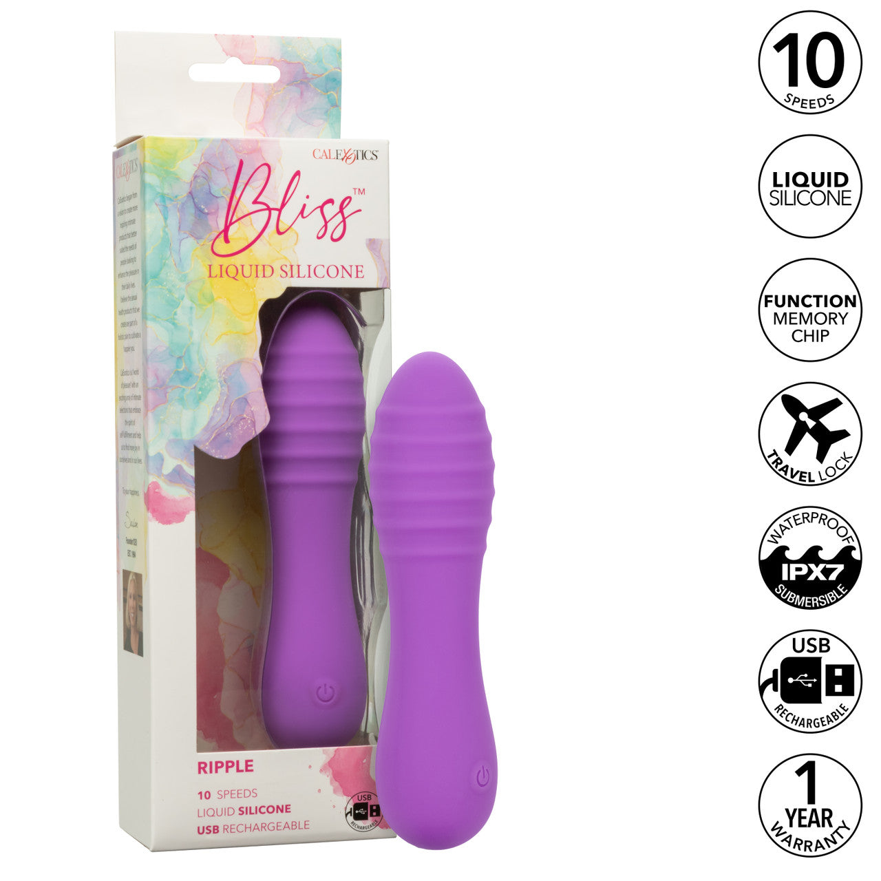 Bliss Liquid Silicone Ripple Mini Wand