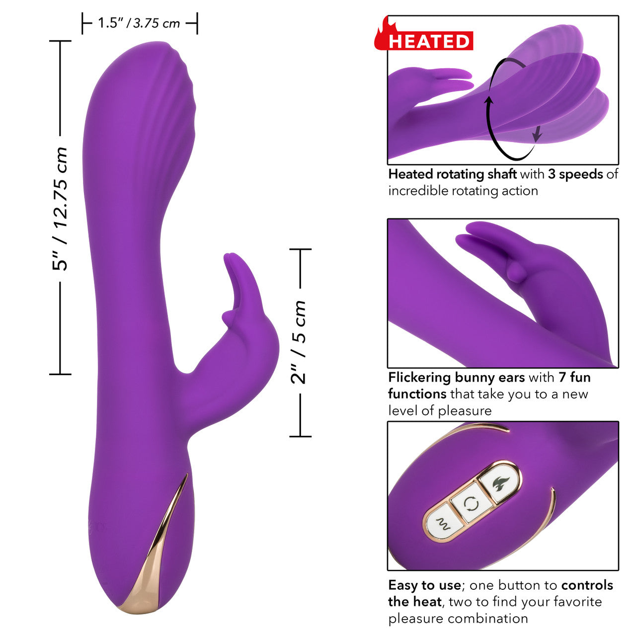 Jack Rabbit Signature Heated Silicone Rotating "G" Rabbit - Thorn & Feather