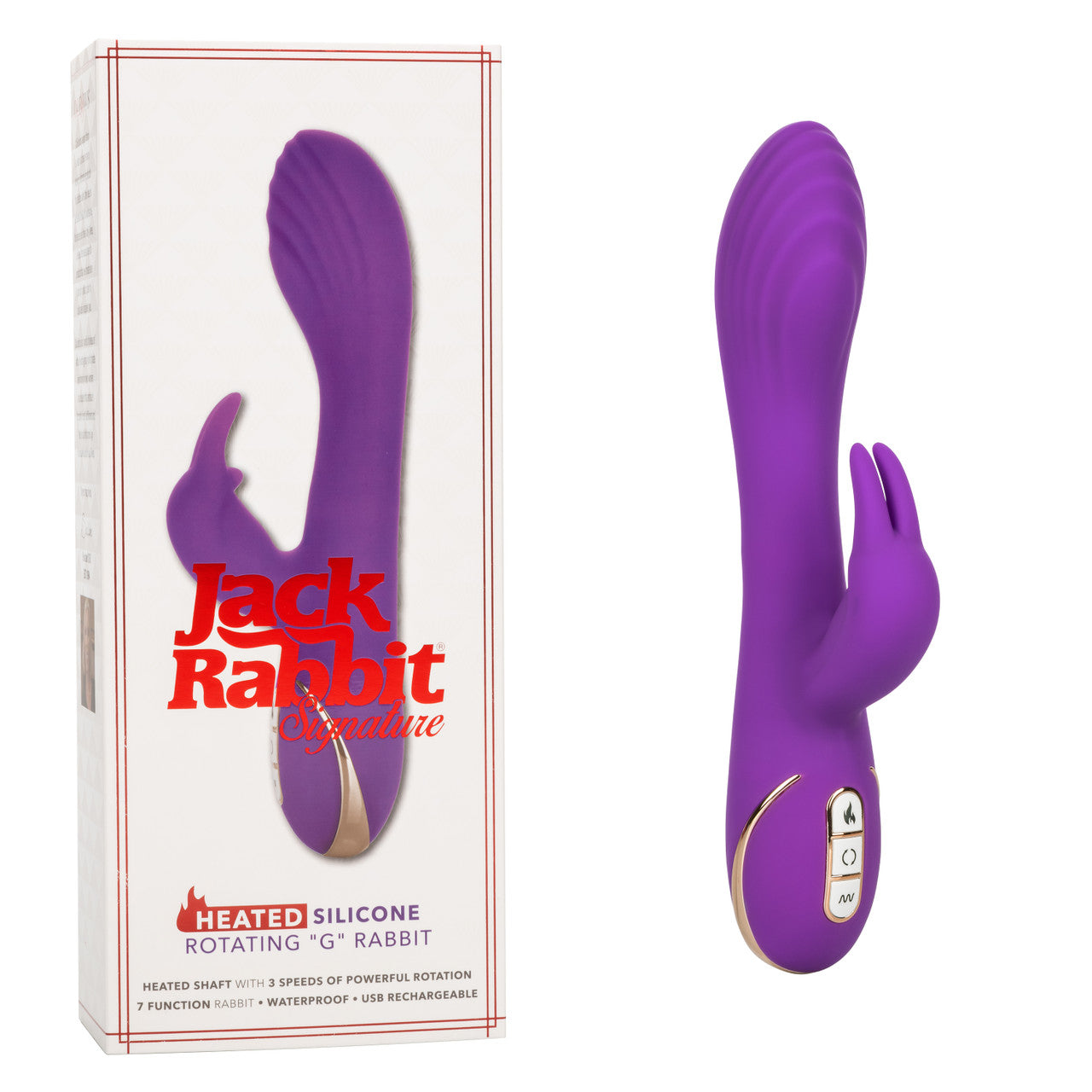 Jack Rabbit Signature Heated Silicone Rotating "G" Rabbit - Thorn & Feather