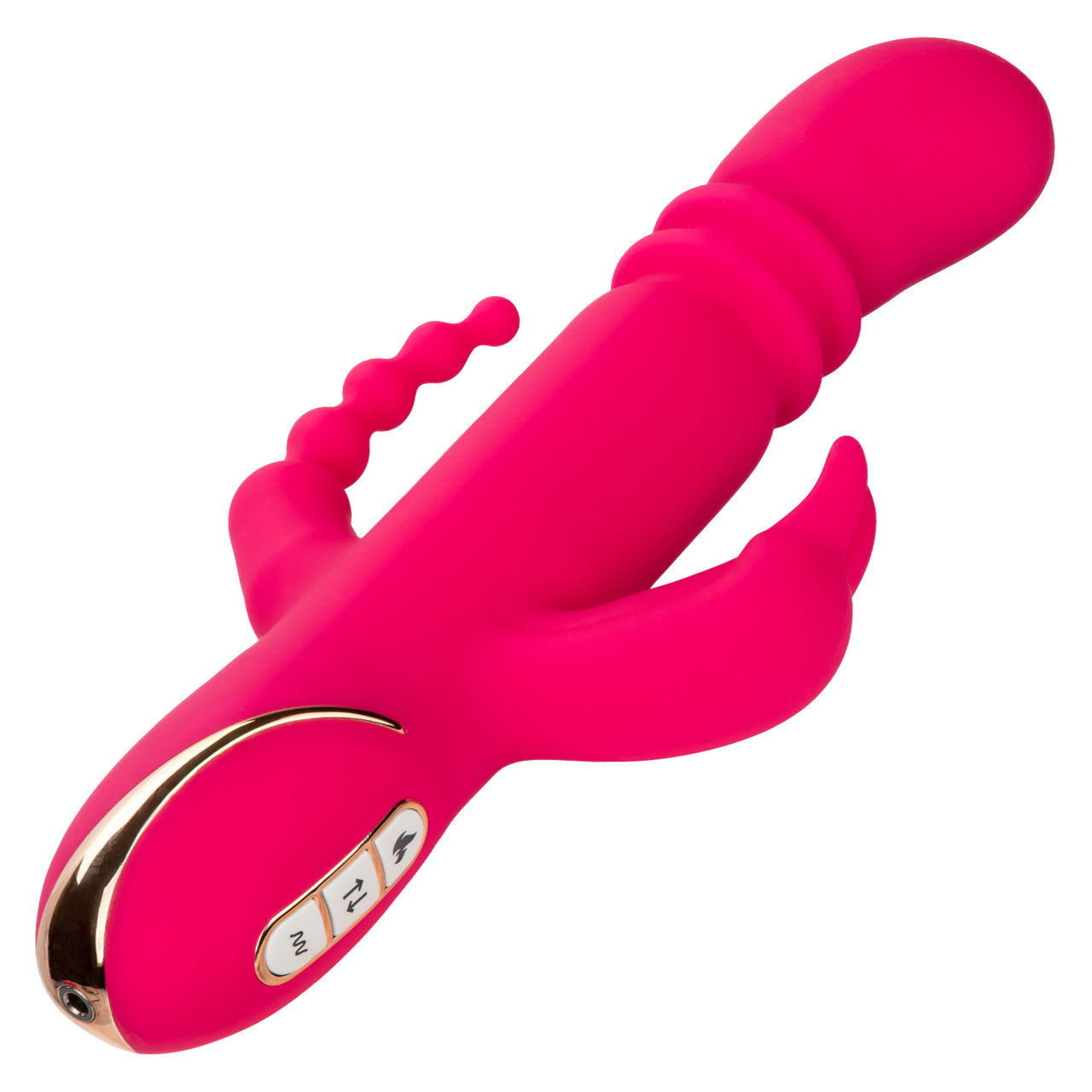 Jack Rabbit Signature Heated Silicone Triple Fantasy Rabbit Vibe