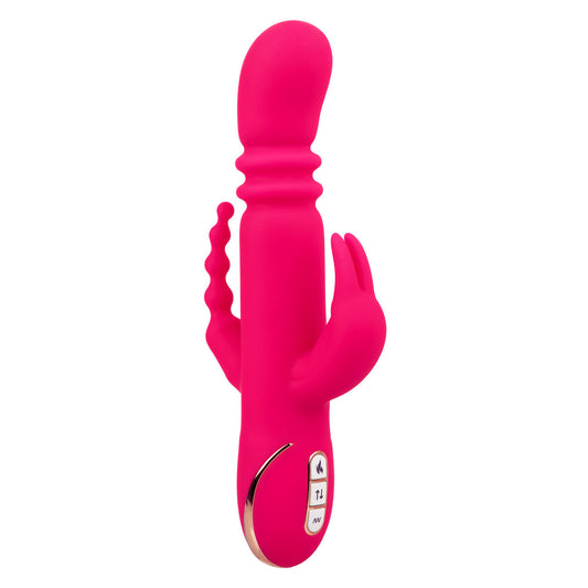 Jack Rabbit Signature Heated Silicone Triple Fantasy Rabbit Vibe