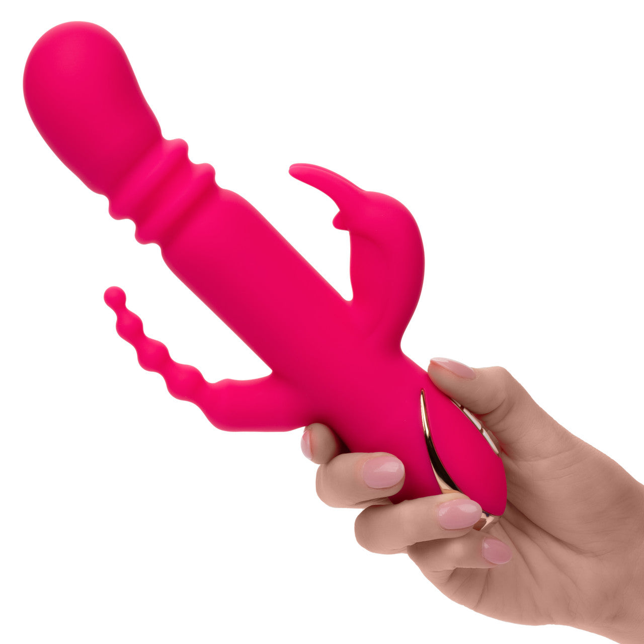 Jack Rabbit Signature Heated Silicone Triple Fantasy Rabbit Vibe