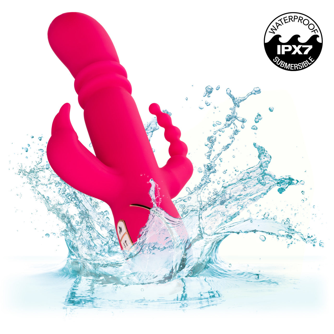 Jack Rabbit Signature Heated Silicone Triple Fantasy Rabbit Vibe