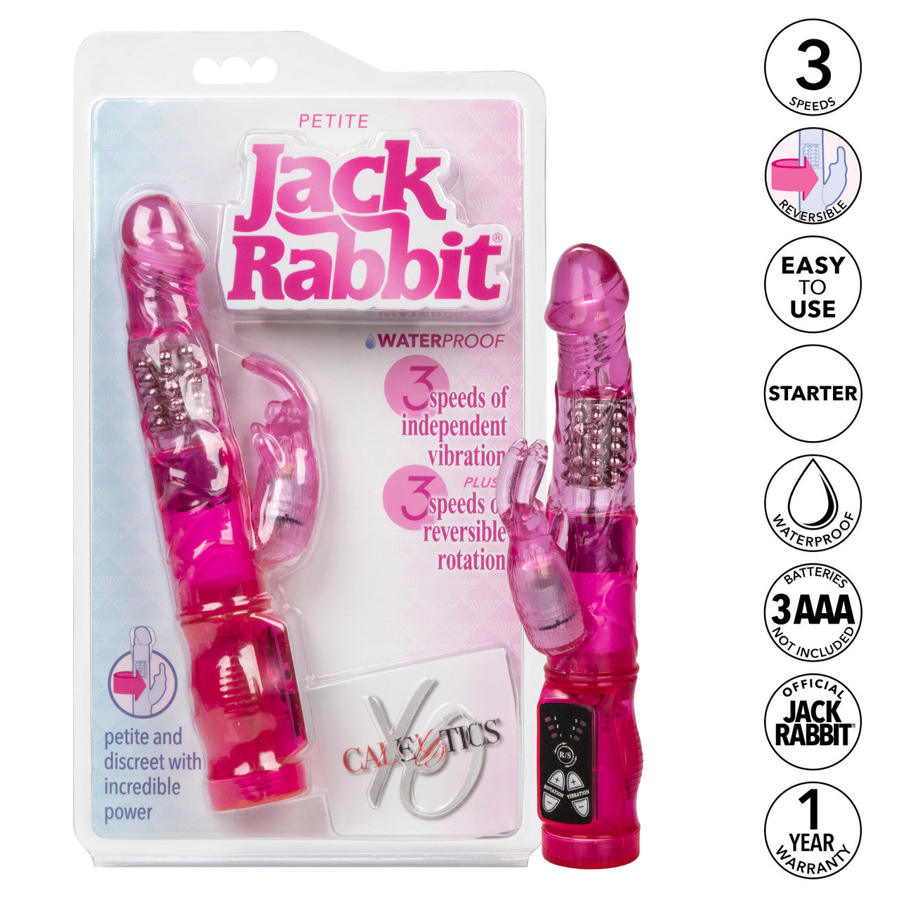 CalExotics Petite Jack Rabbit Vibe - Pink