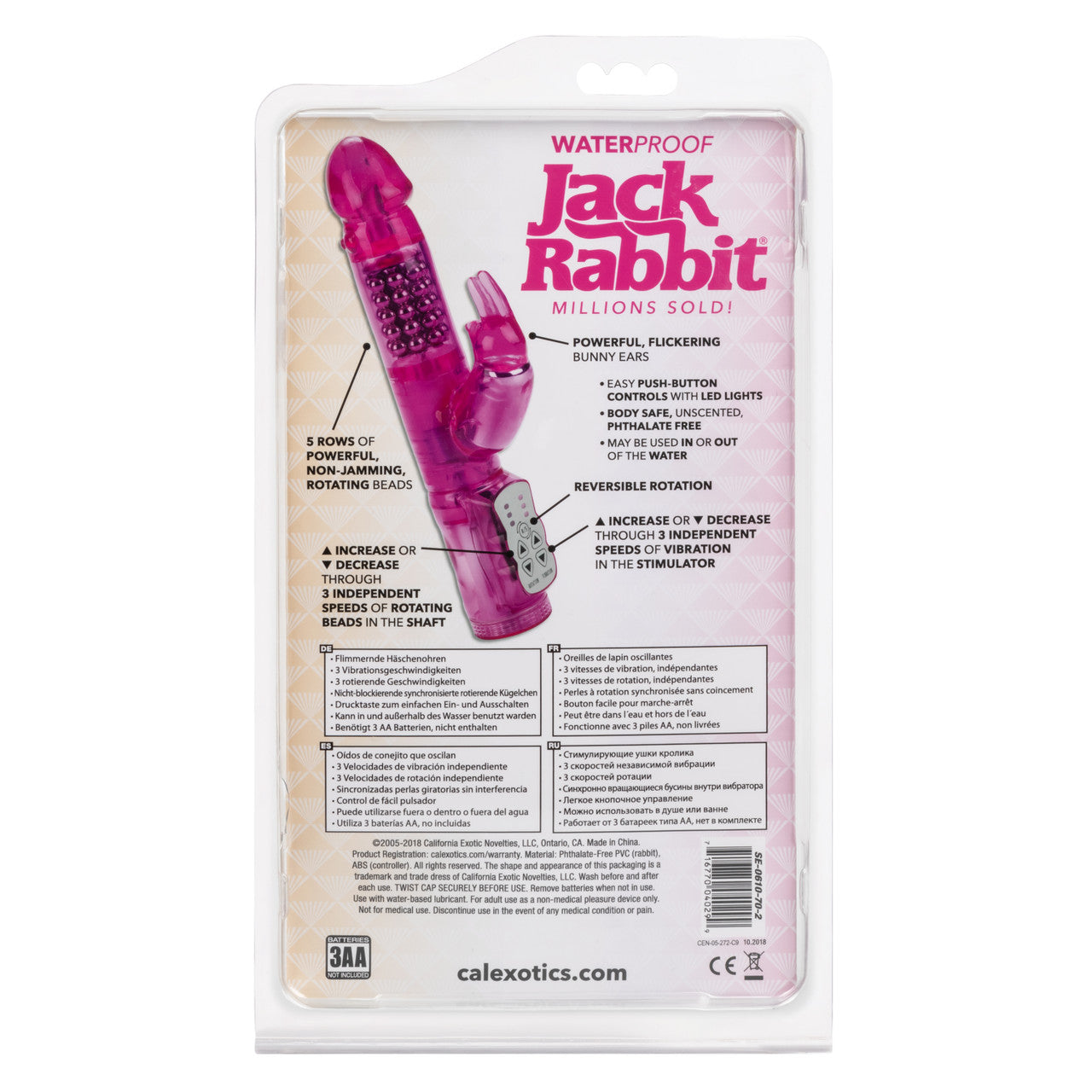 CalExotics Waterproof Jack Rabbit Vibe - Pink