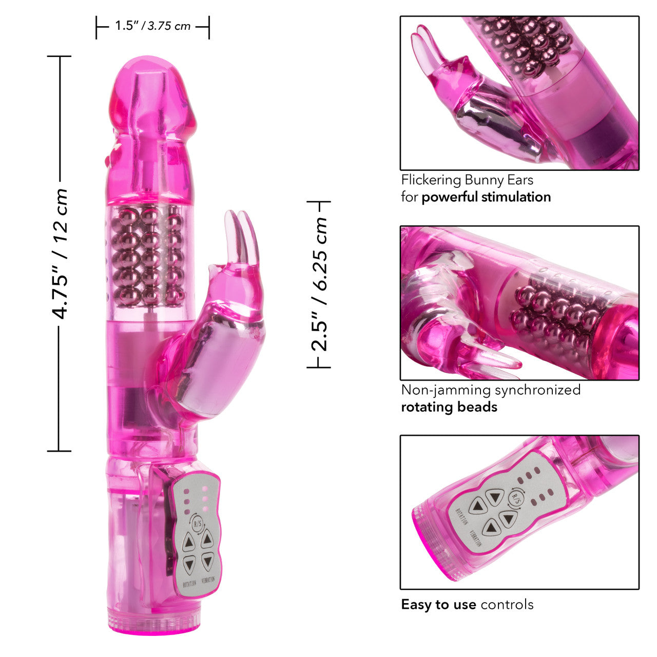 CalExotics Waterproof Jack Rabbit Vibe - Pink