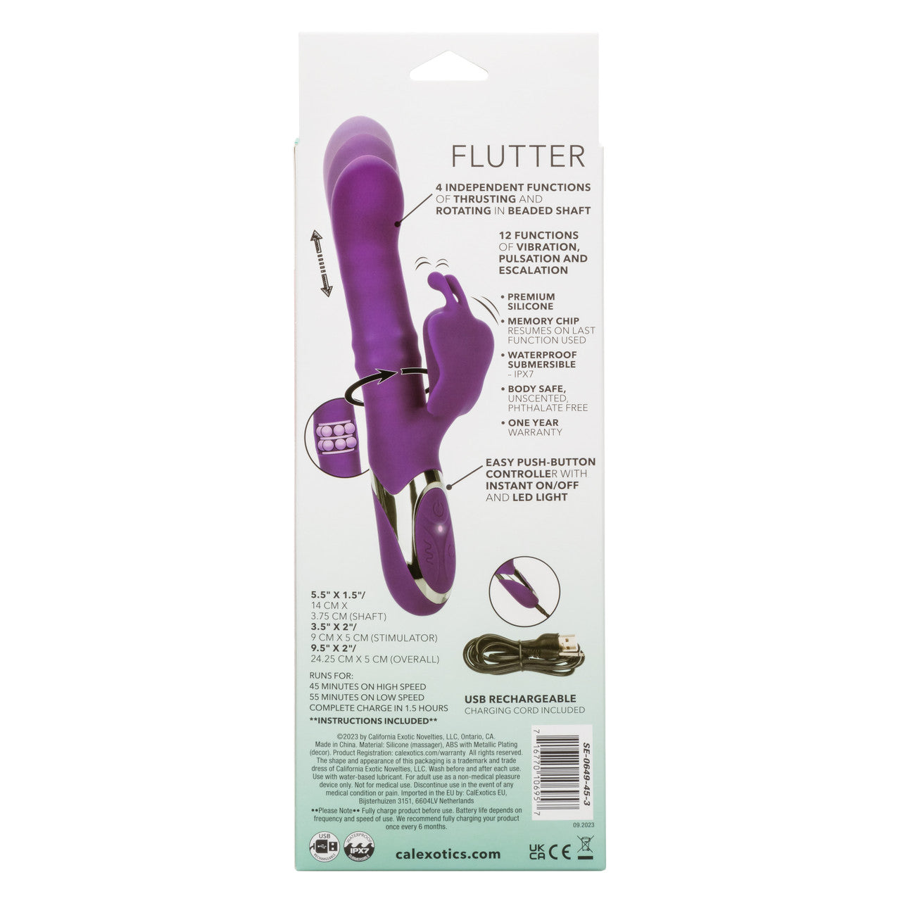 CalExotics Enchanted Flutter Thrusting & Rotating Vibe