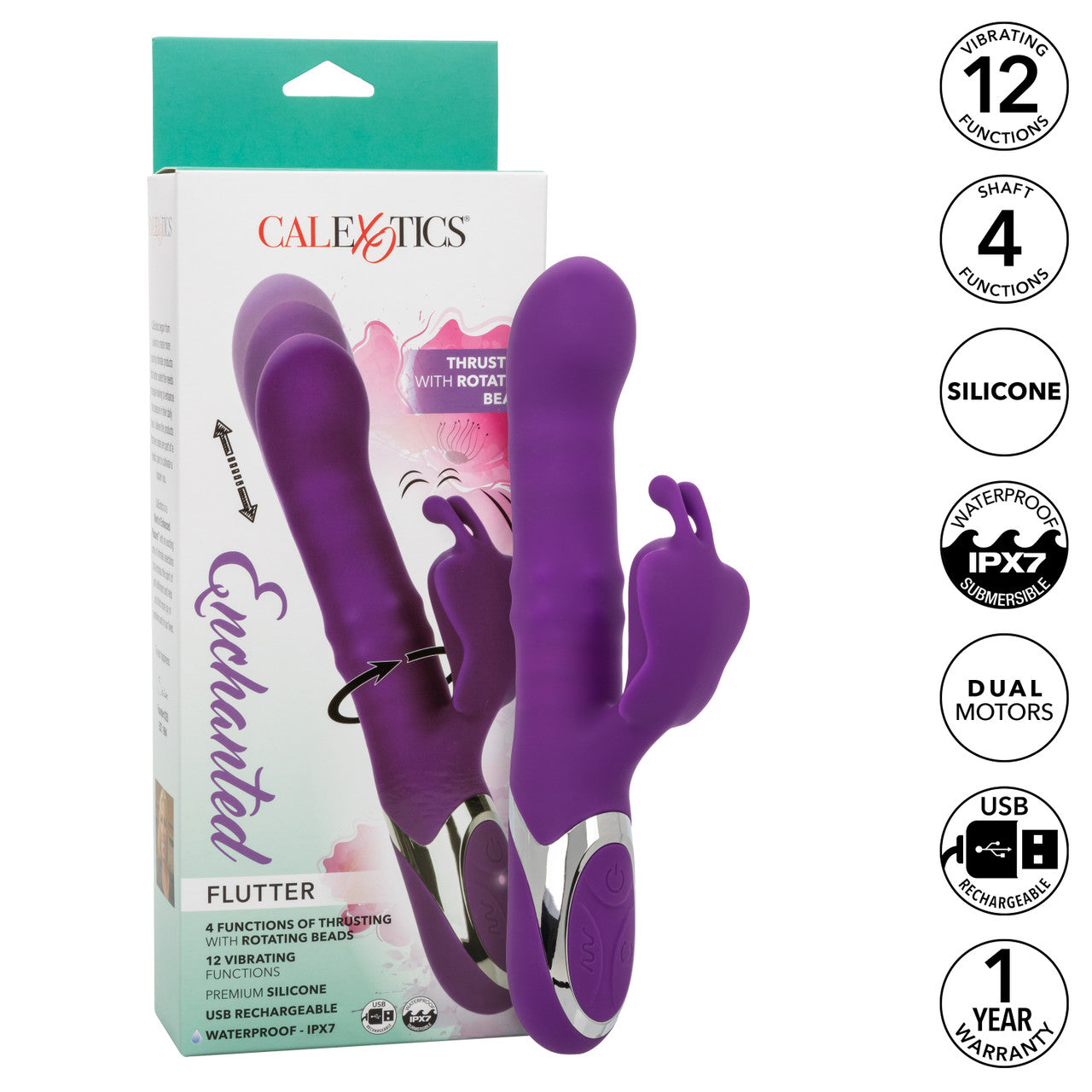 CalExotics Enchanted Flutter Thrusting & Rotating Vibe