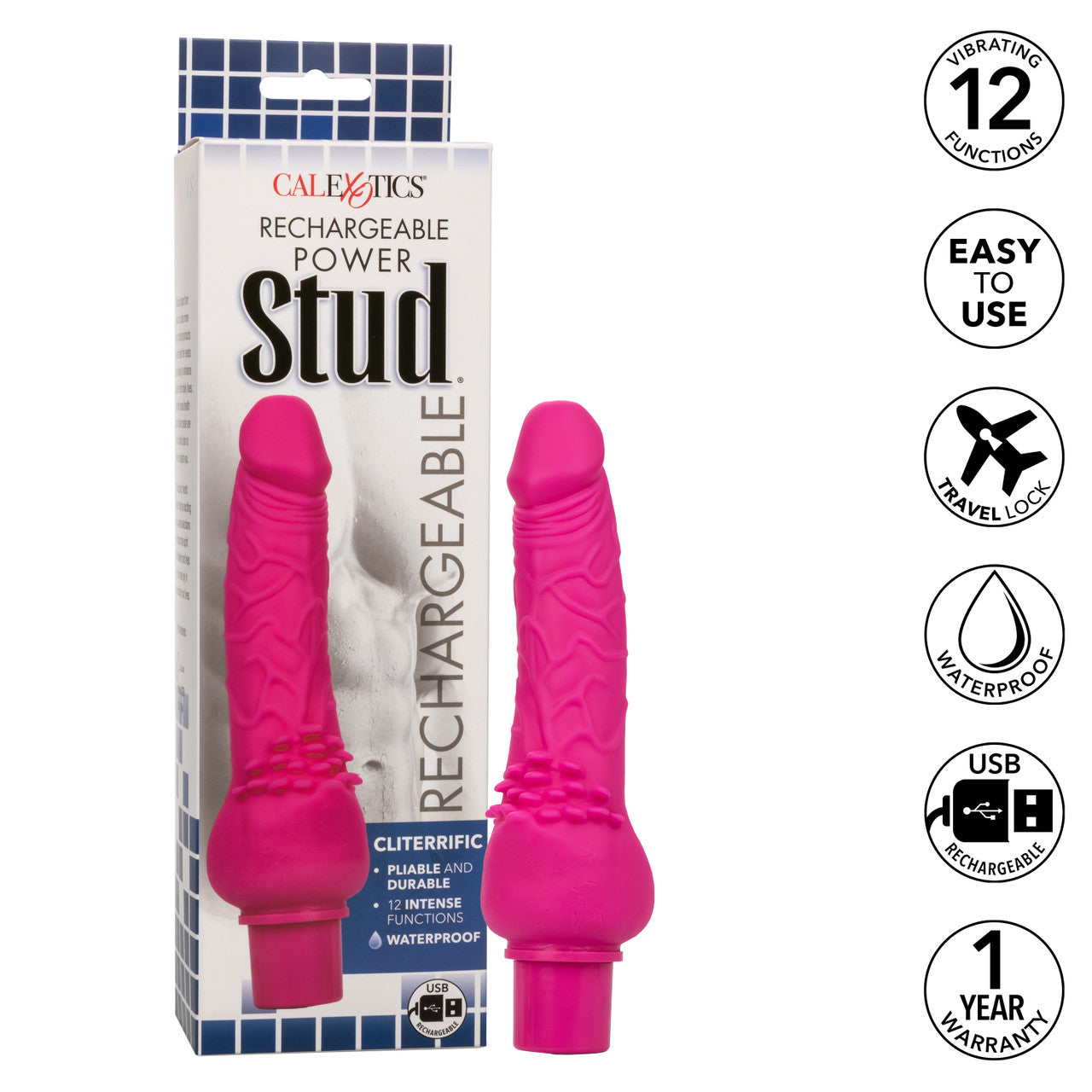 Power Stud Cliterrific Vibrating Dildo