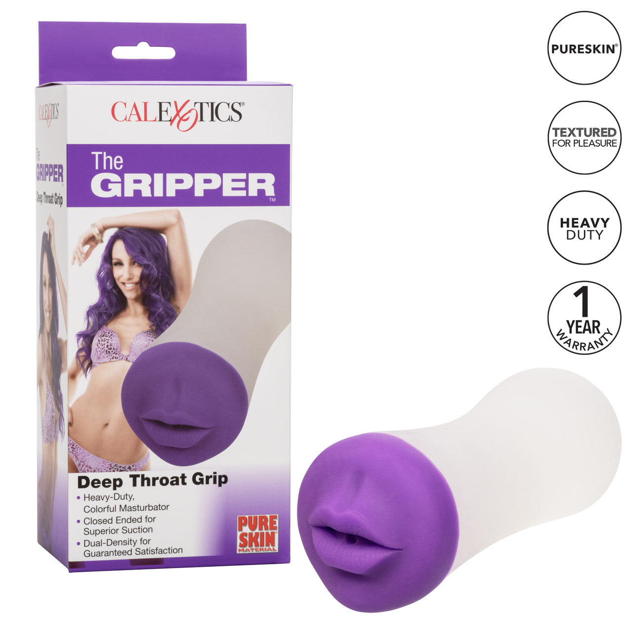 The Gripper Deep Throat Grip Masutbator - Purple - Thorn & Feather