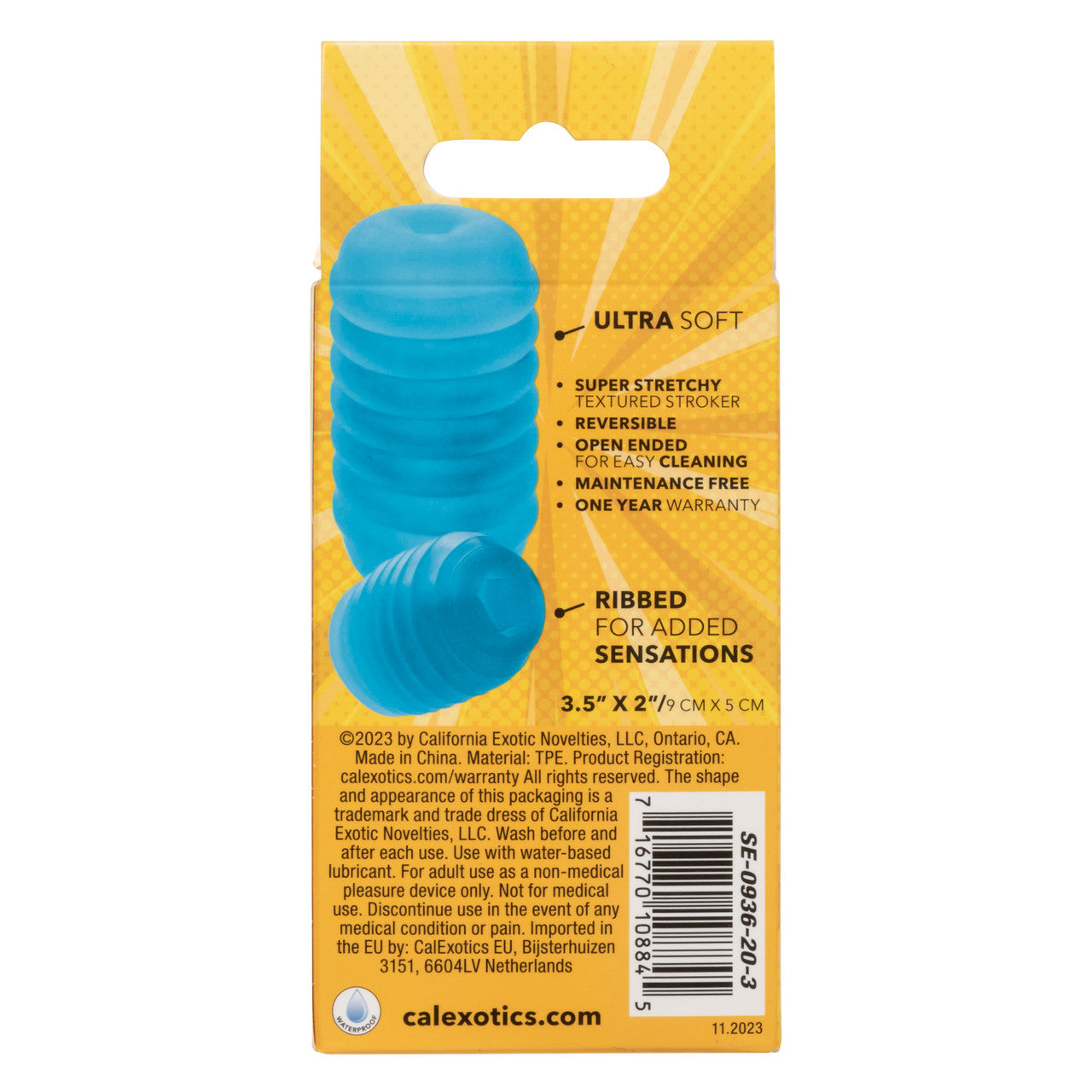 Pop Sock Ribbed Pocket Stroker - Blue