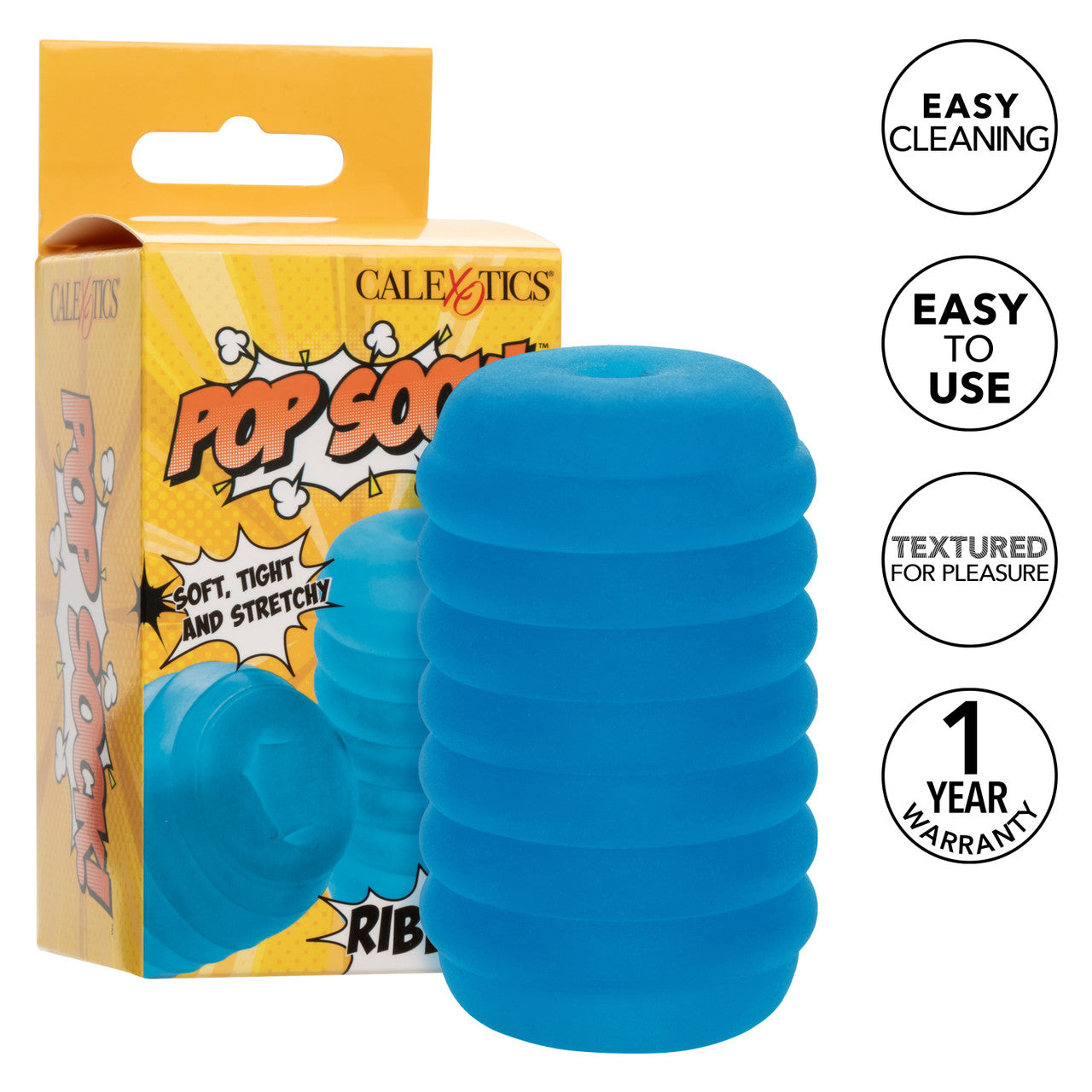 Pop Sock Ribbed Pocket Stroker - Blue