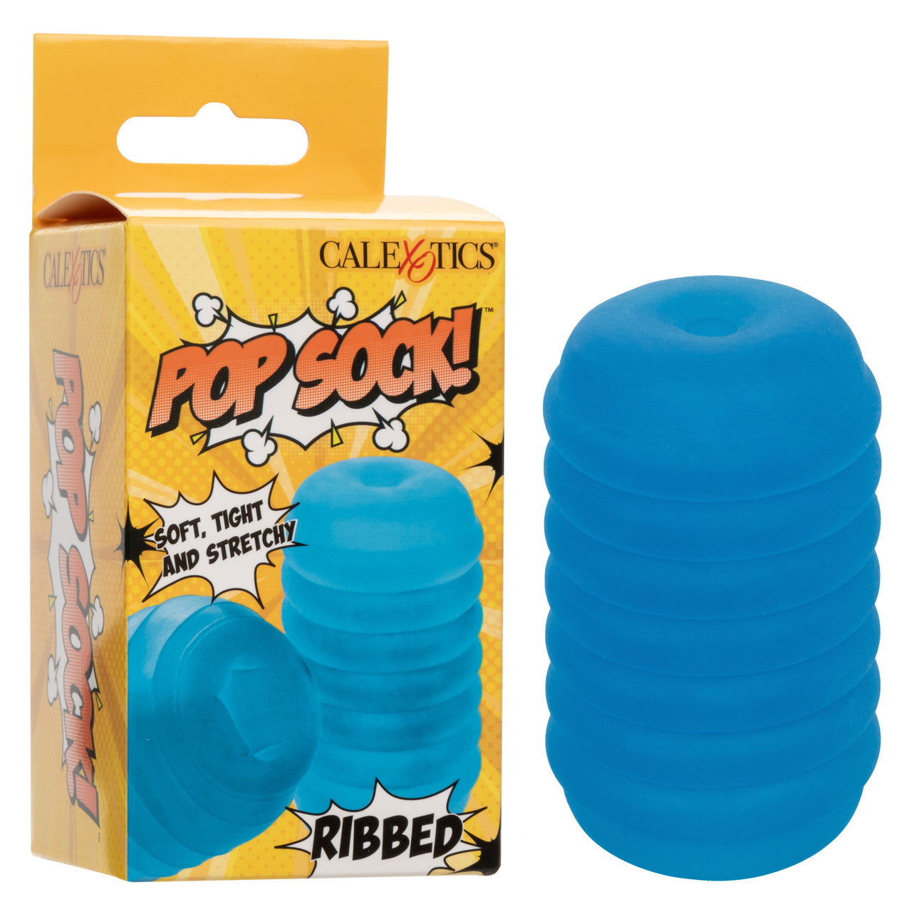 Pop Sock Ribbed Pocket Stroker - Blue