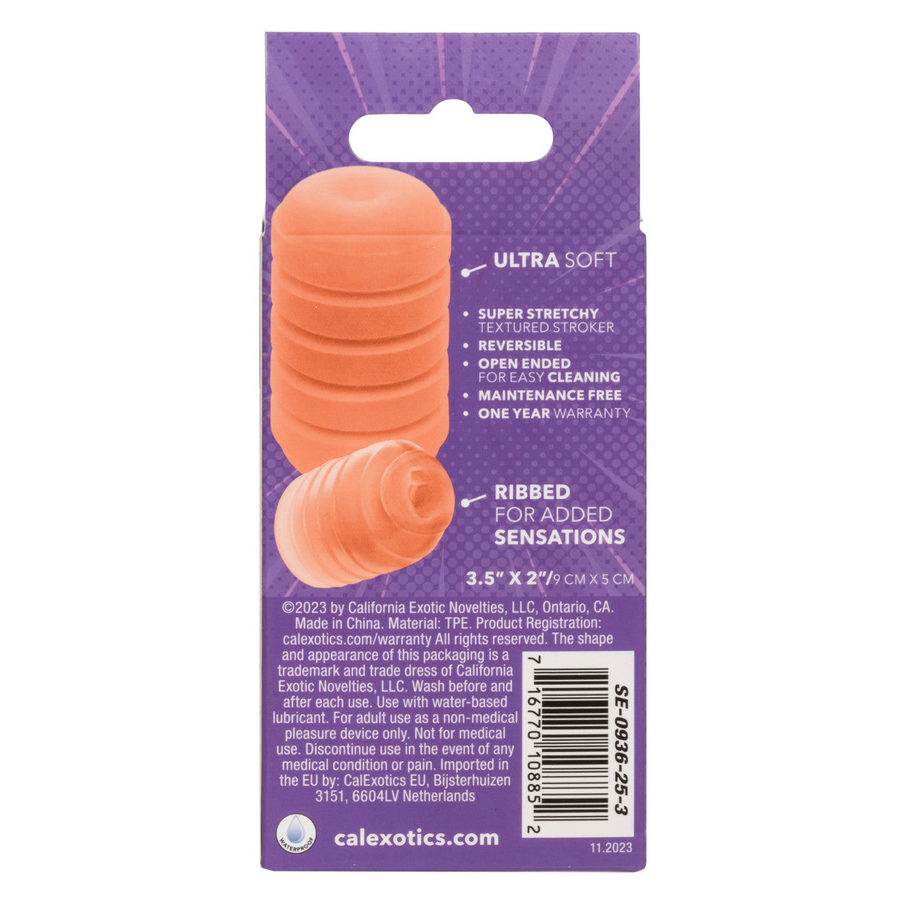 Pop Sock Ribbed Pocket Stroker - Orange