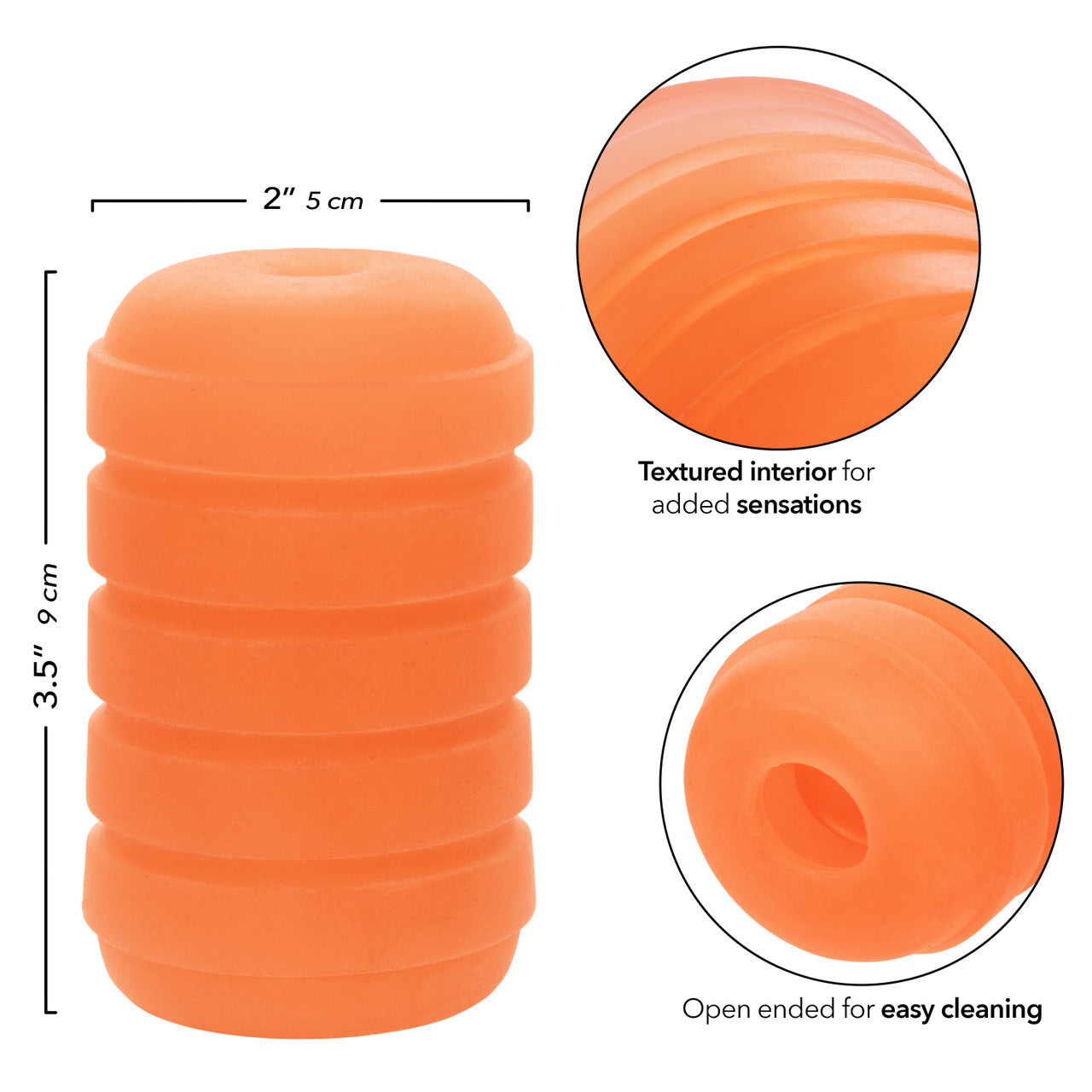 Pop Sock Ribbed Pocket Stroker - Orange