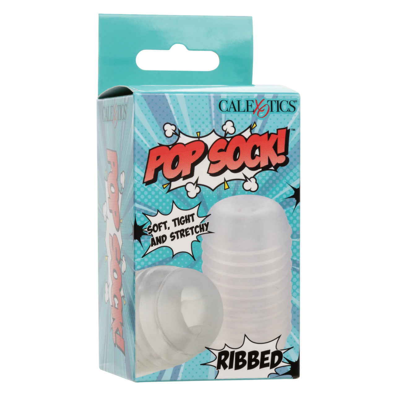 Pop Sock Ribbed Pocket Stroker - Clear