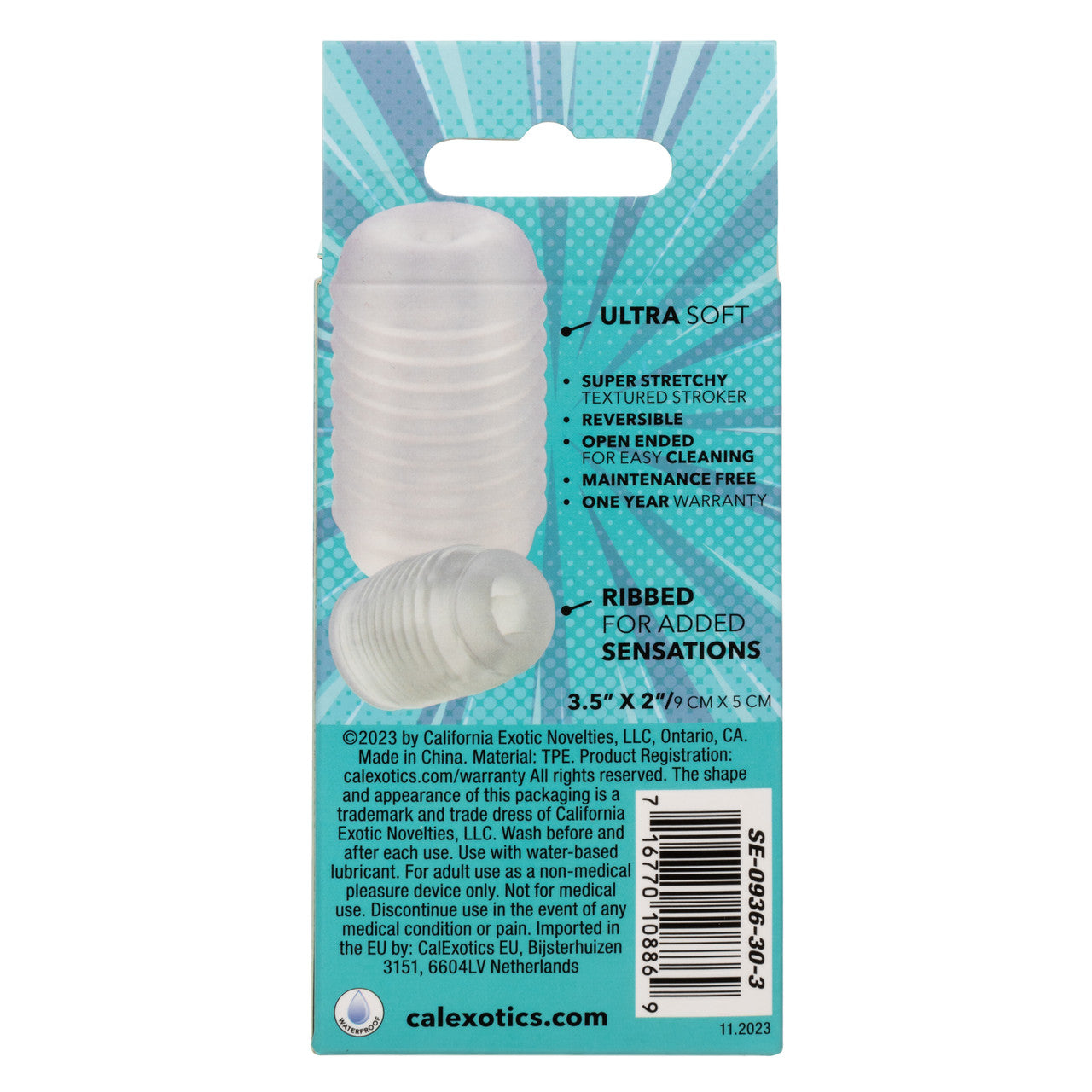 Pop Sock Ribbed Pocket Stroker - Clear