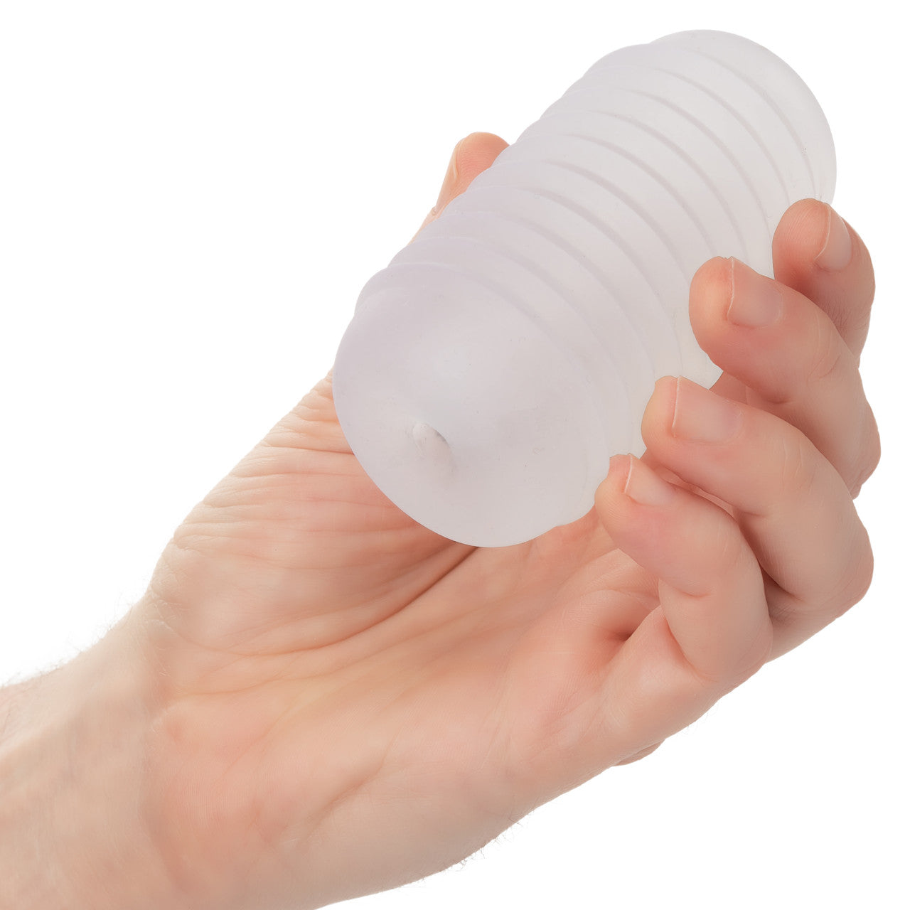 Pop Sock Ribbed Pocket Stroker - Clear