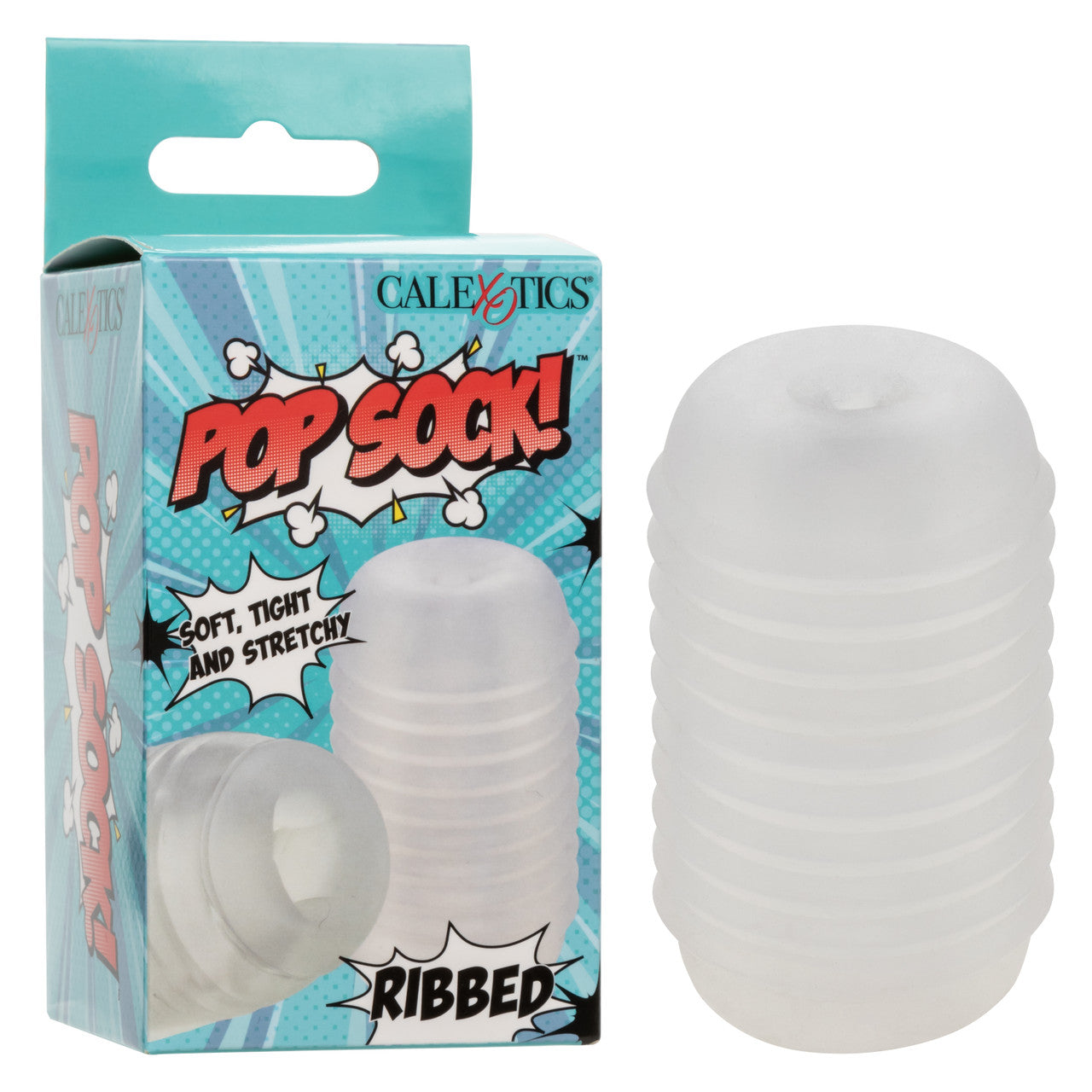 Pop Sock Ribbed Pocket Stroker - Clear