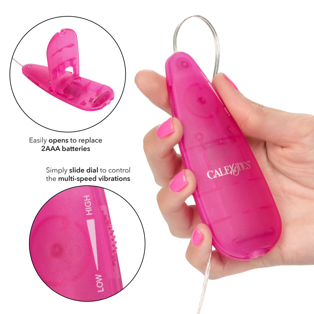 CalExotics Slim Teardrop Bullet Vibrator - Pink