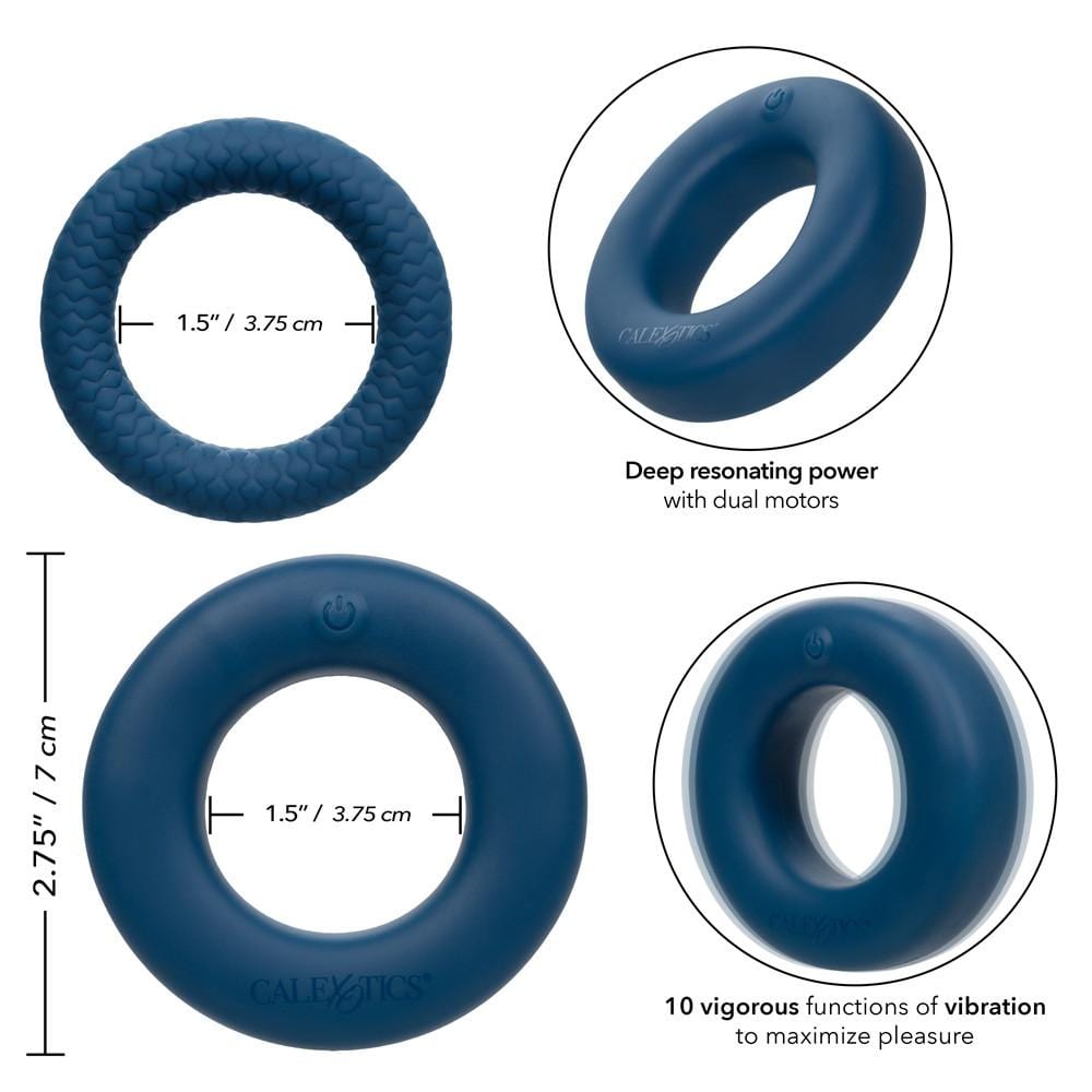 Link Up Optimum Vibrating Cock Ring - Blue - Thorn & Feather