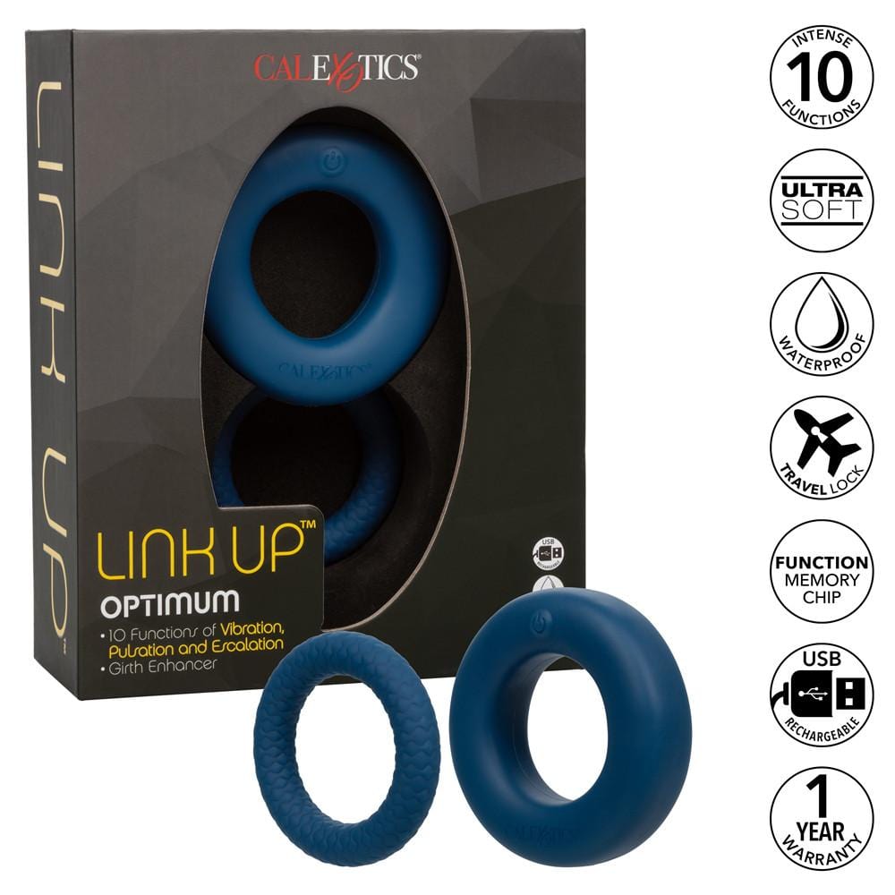 Link Up Optimum Vibrating Cock Ring - Blue - Thorn & Feather