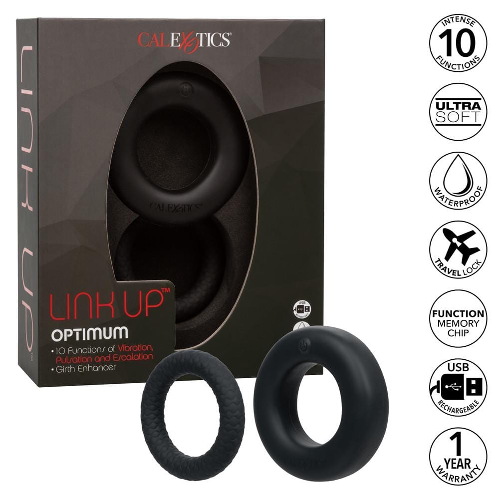 Link Up Optimum Vibrating Cock Ring - Black - Thorn & Feather