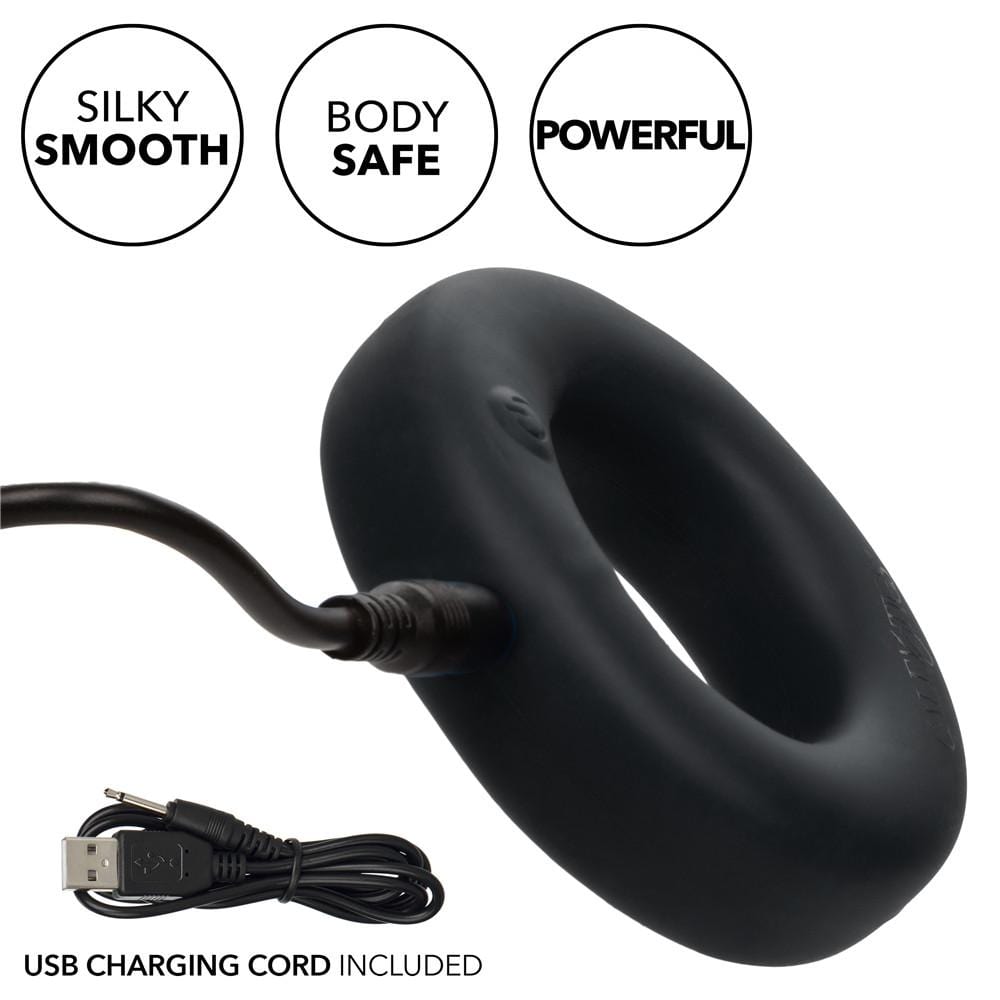 Link Up Optimum Vibrating Cock Ring - Black - Thorn & Feather