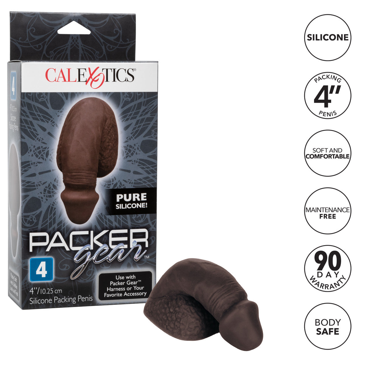 Packer Gear 4" Silicone Packing Penis - Black