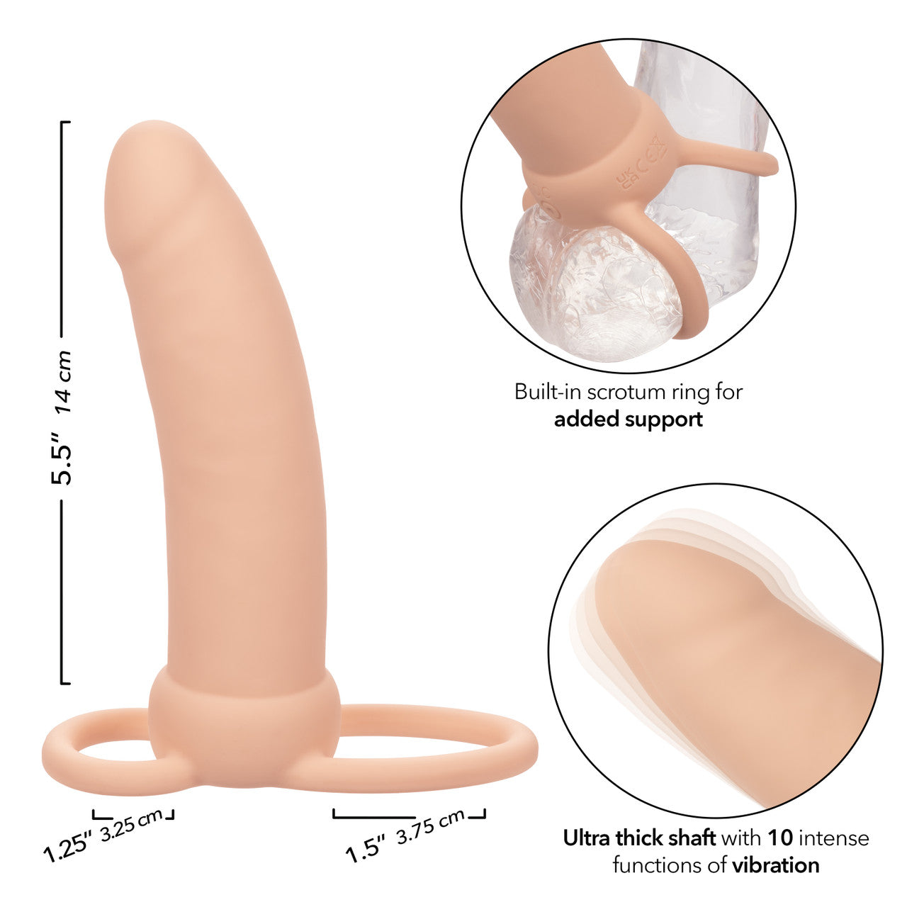 Rechargeable Thick Dual Penetrator - Ivory