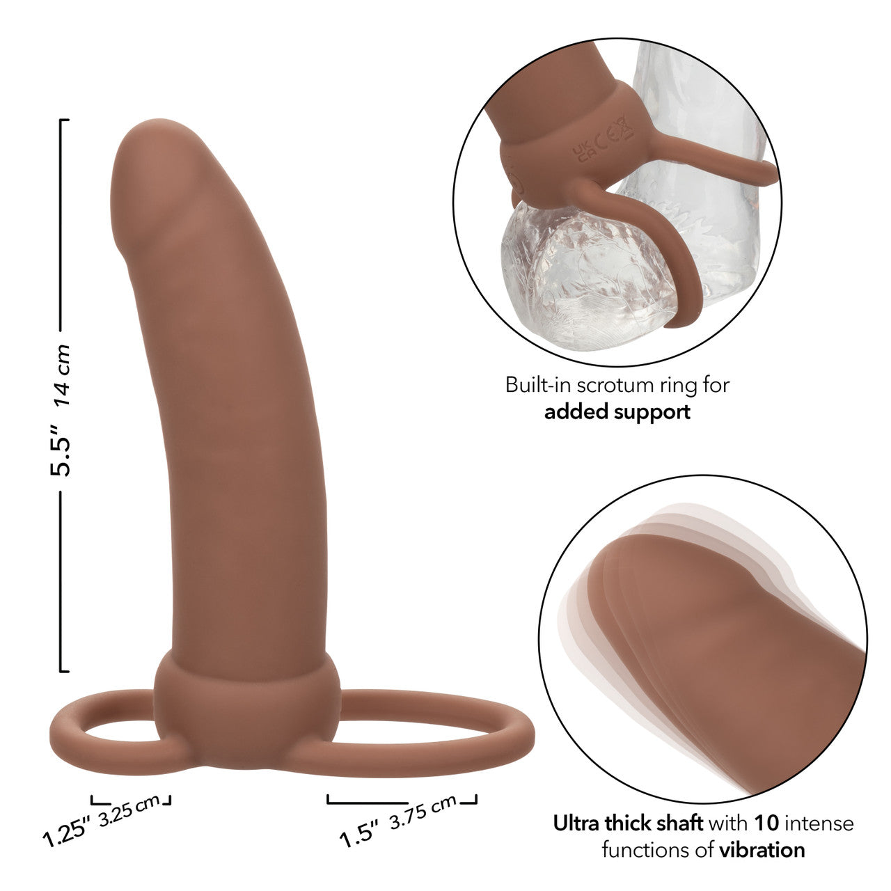 Rechargeable Thick Dual Penetrator - Brown