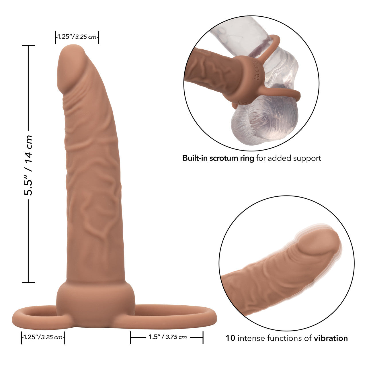 Rechargeable Dual Penetrator - Brown - Thorn & Feather