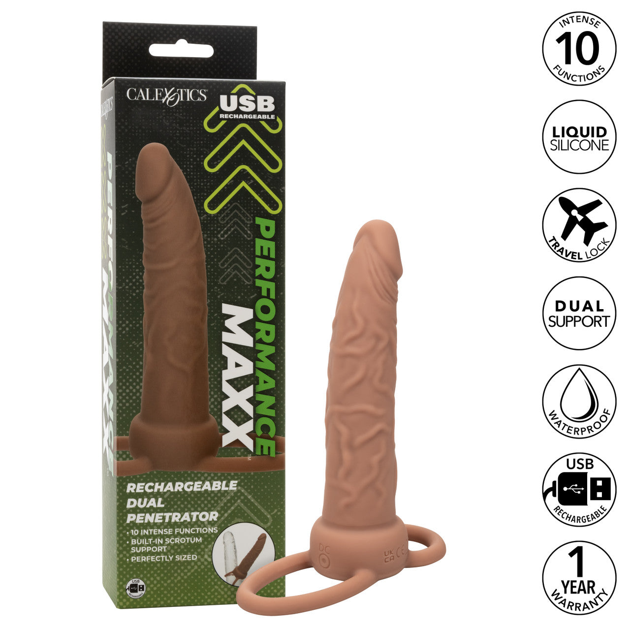 Rechargeable Dual Penetrator - Brown - Thorn & Feather