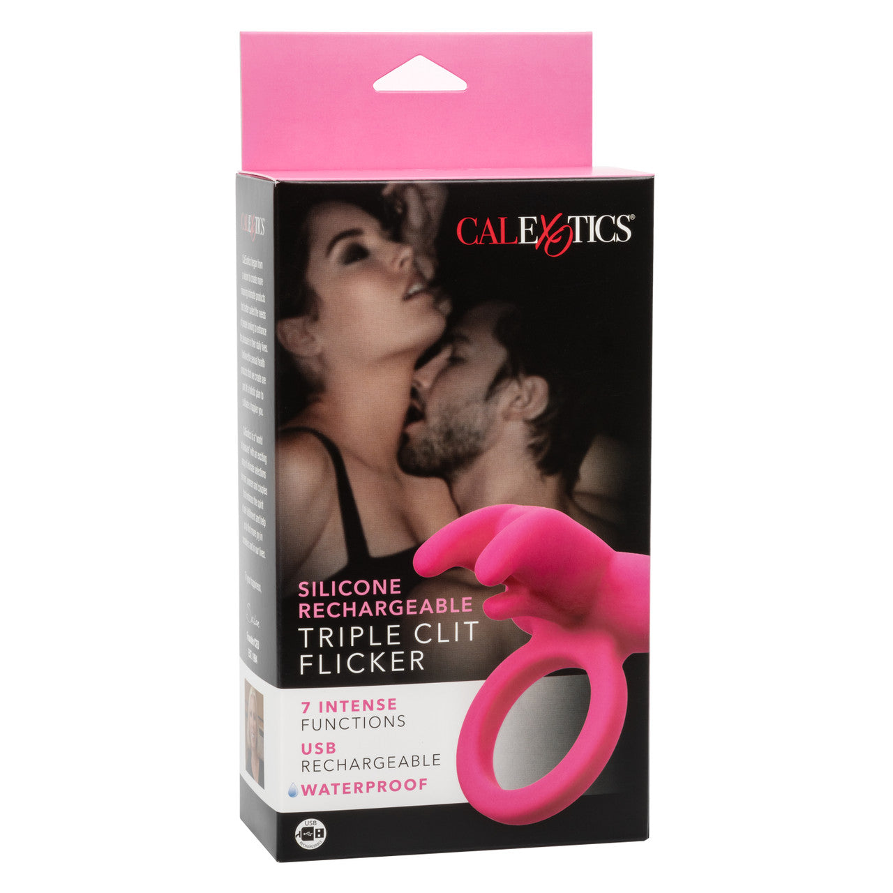 Silicone Rechargeable Triple Clit Flicker Cock Ring