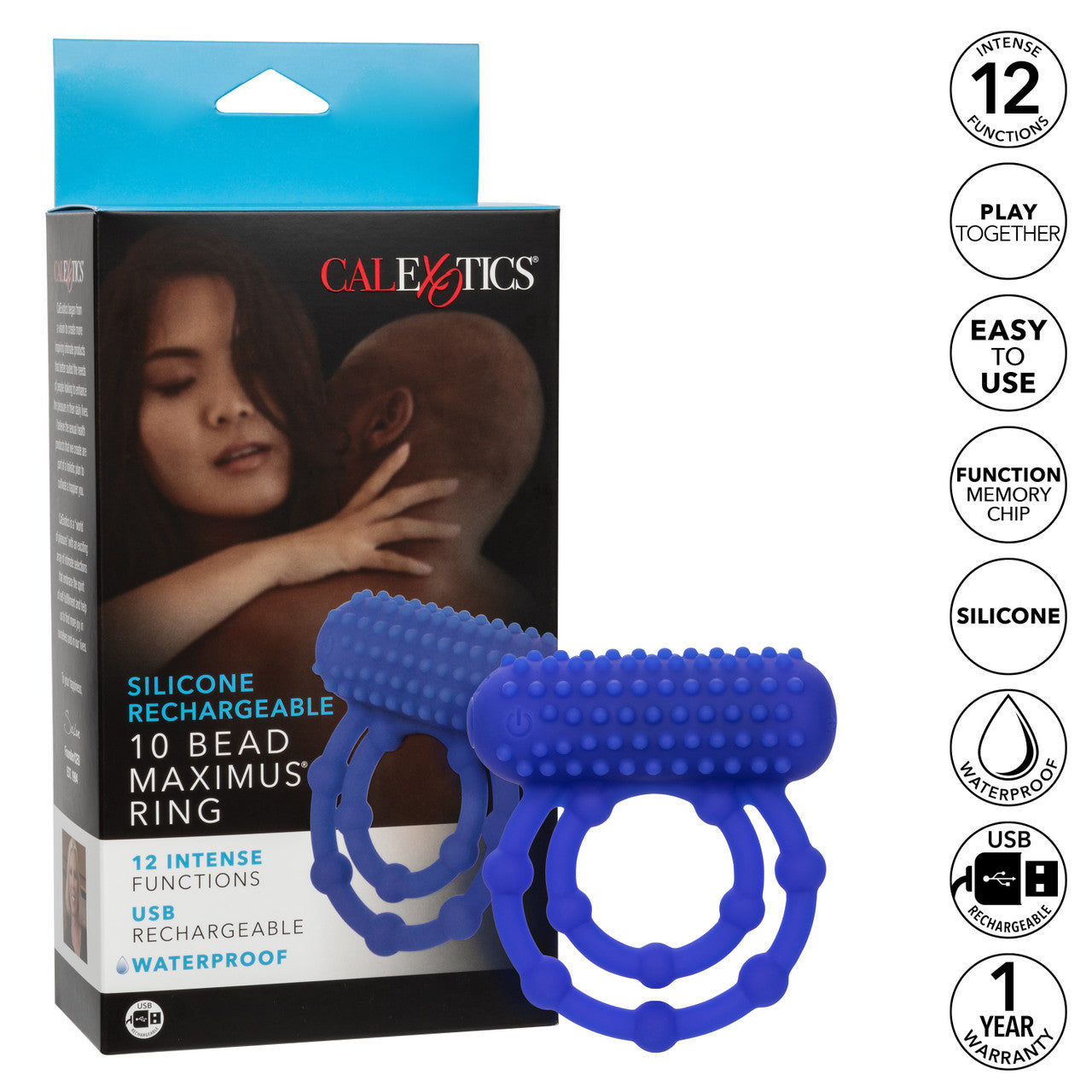 Silicone Rechargeable 10 Bead Maximus Ring