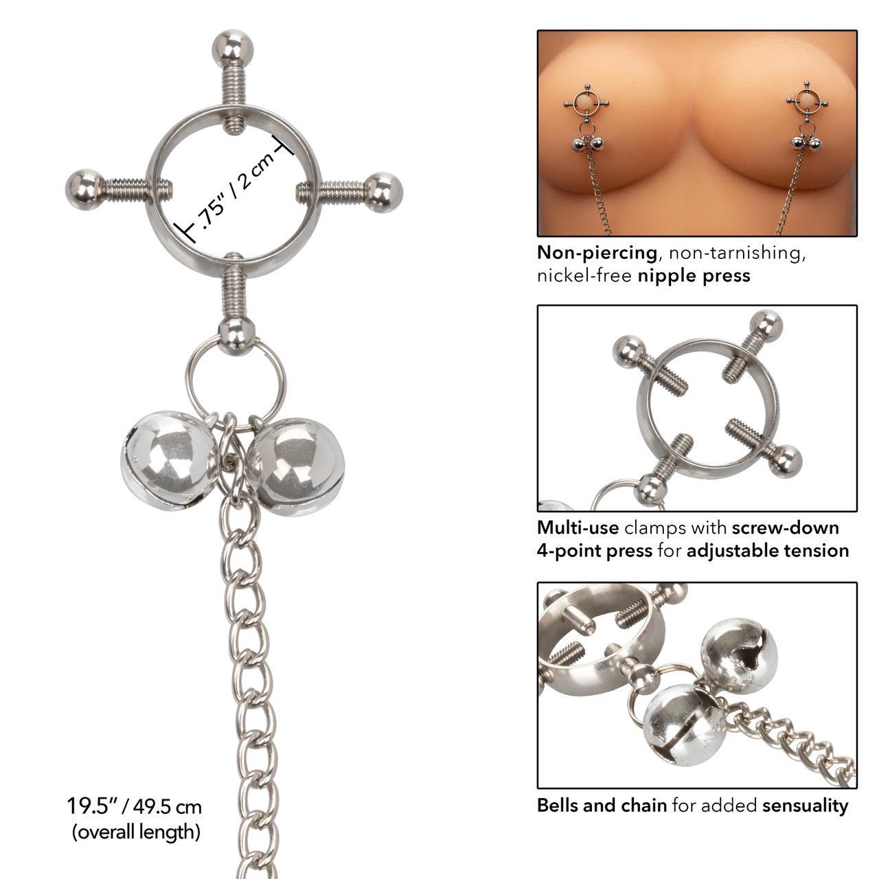 Nipple Grips 4-Point Nipple Press with Bells