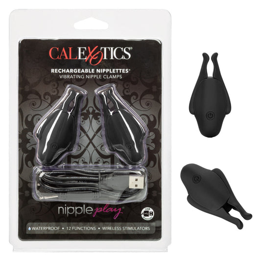 Nipple Play Rechargeable Nipplettes - Black - Thorn & Feather