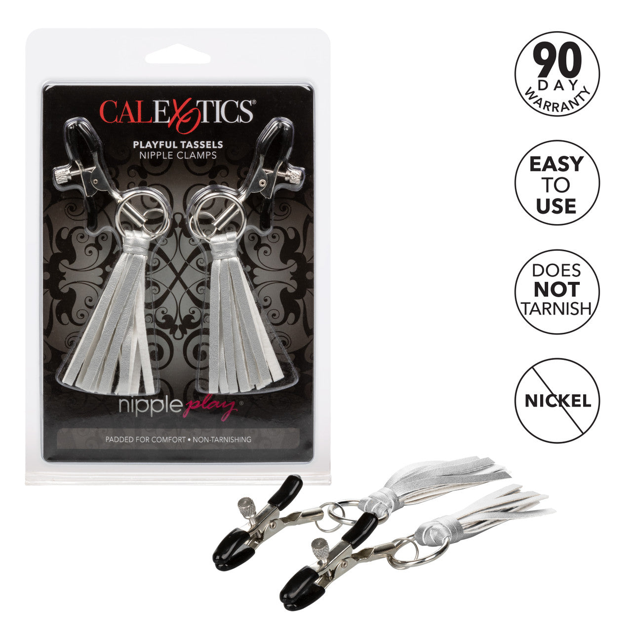 Nipple Play Playful Tassels Nipple Clamps - Silver