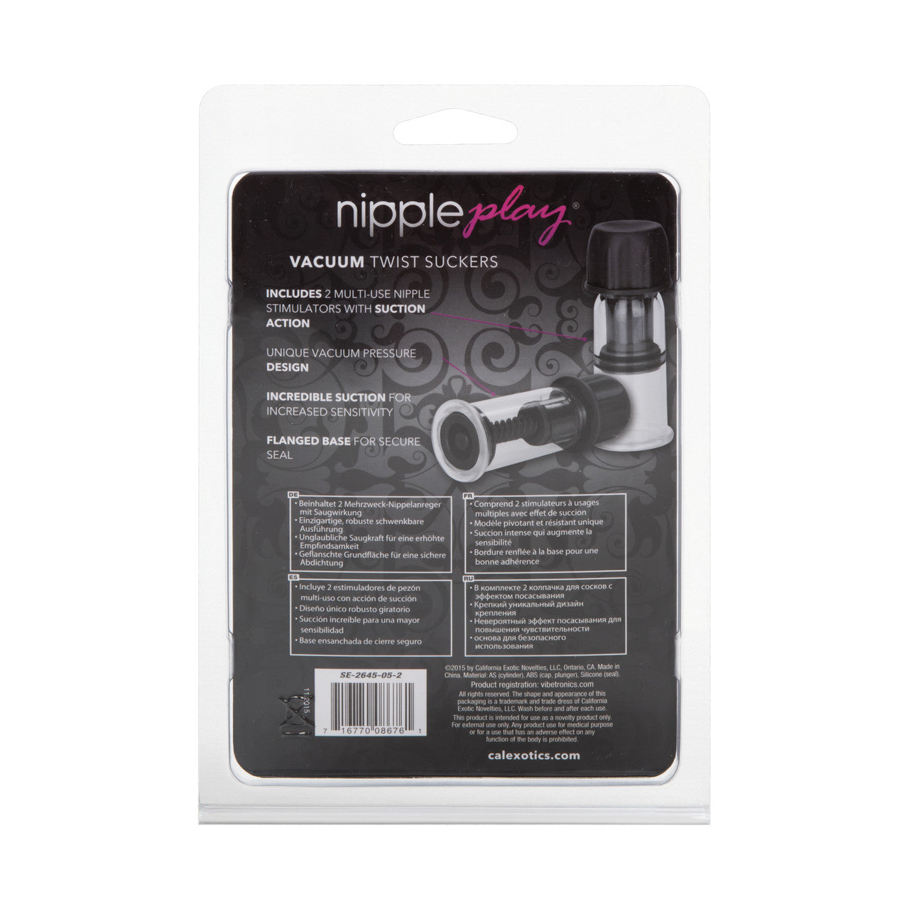 Nipple Play Vacuum Twist Suckers - Black - Thorn & Feather